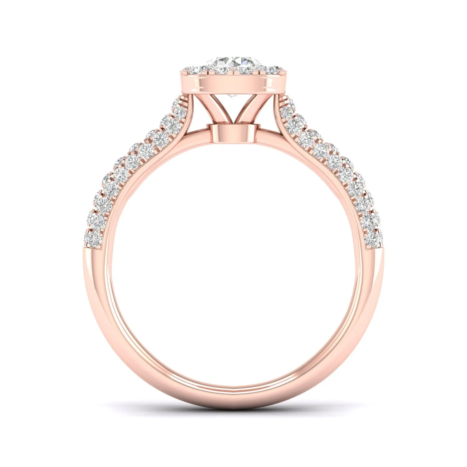 Embellished Iconic Round-Princess Halo Ring