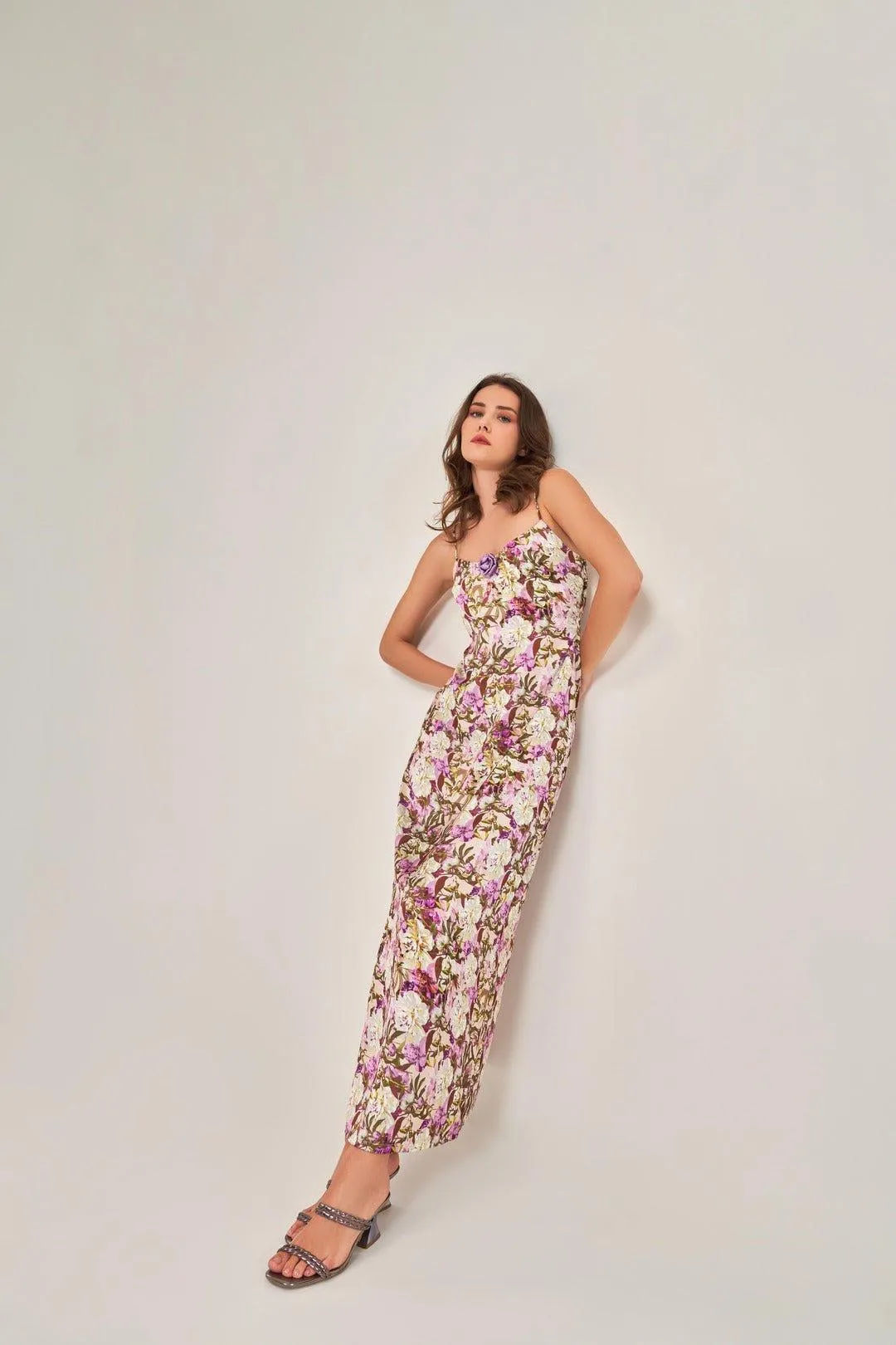 FLORAL A- LINE  MAXI DRESS