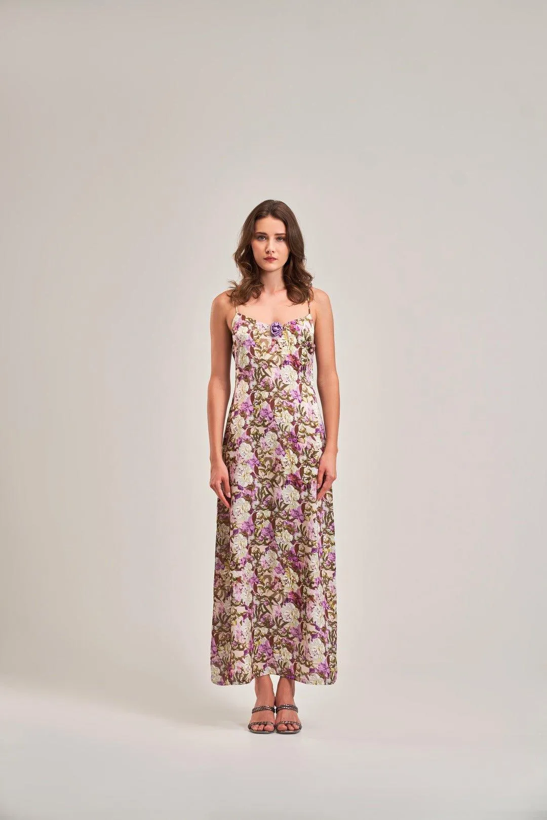 FLORAL A- LINE  MAXI DRESS