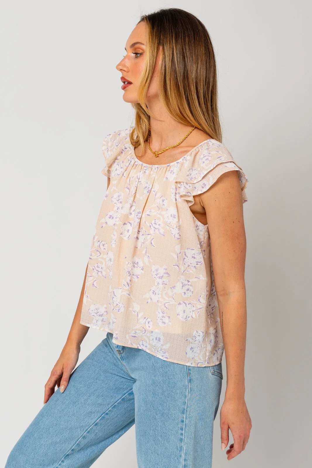 Freda Double Sleeve Floral Top