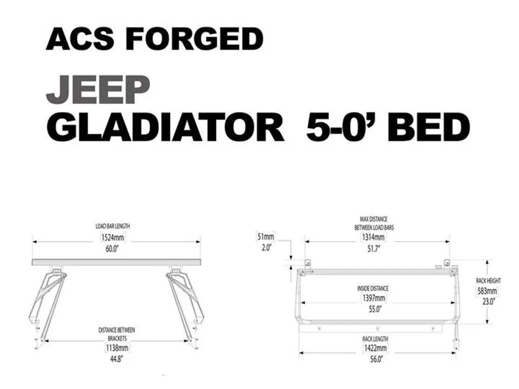 Front Runner Forged Active Cargo System - Jeep Gladiator 5' Bed 2020-Current