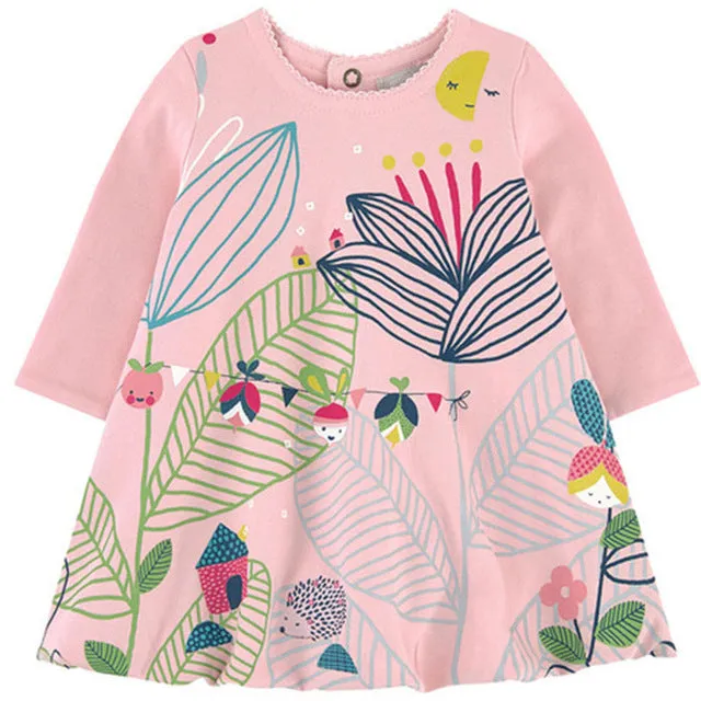 Girls Long Sleeved Cotton Dress, Size 18M-6Yrs