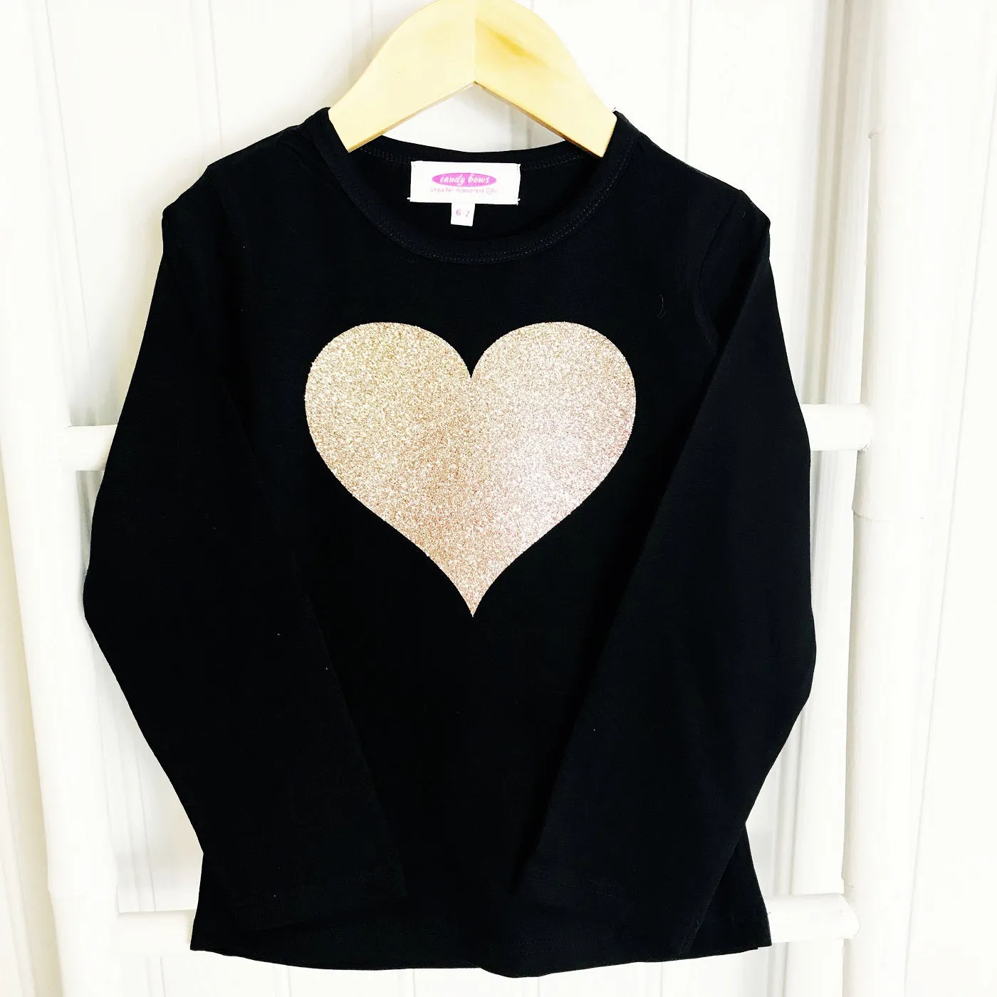 Girls' Love Heart Rose Gold Personalised Hoodie  Black  (5  design options)