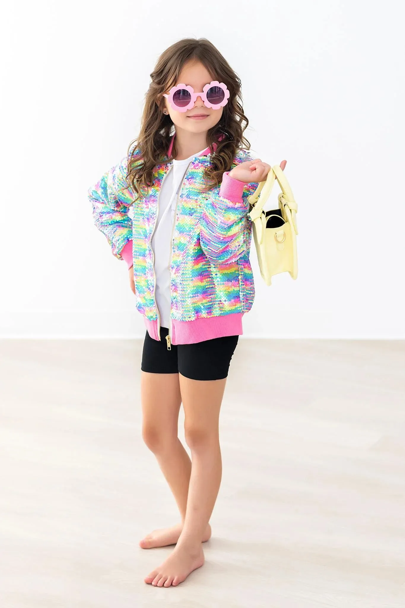 Girls Rainbow Sequin Jacket