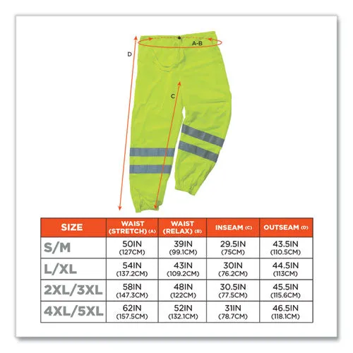 Glowear 8910 Class E Hi-vis Pants, 2x-large/3x-large, Lime