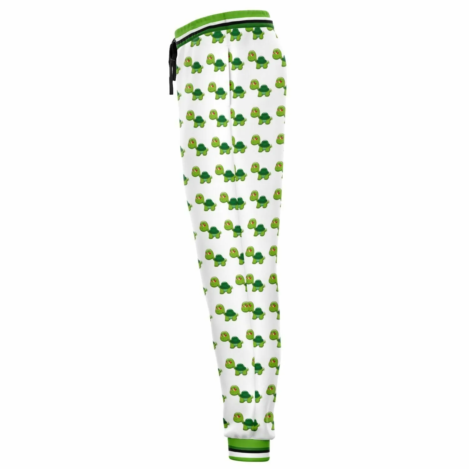 Green Acres Turtle Cluster in White Eco-Poly Unisex Joggers