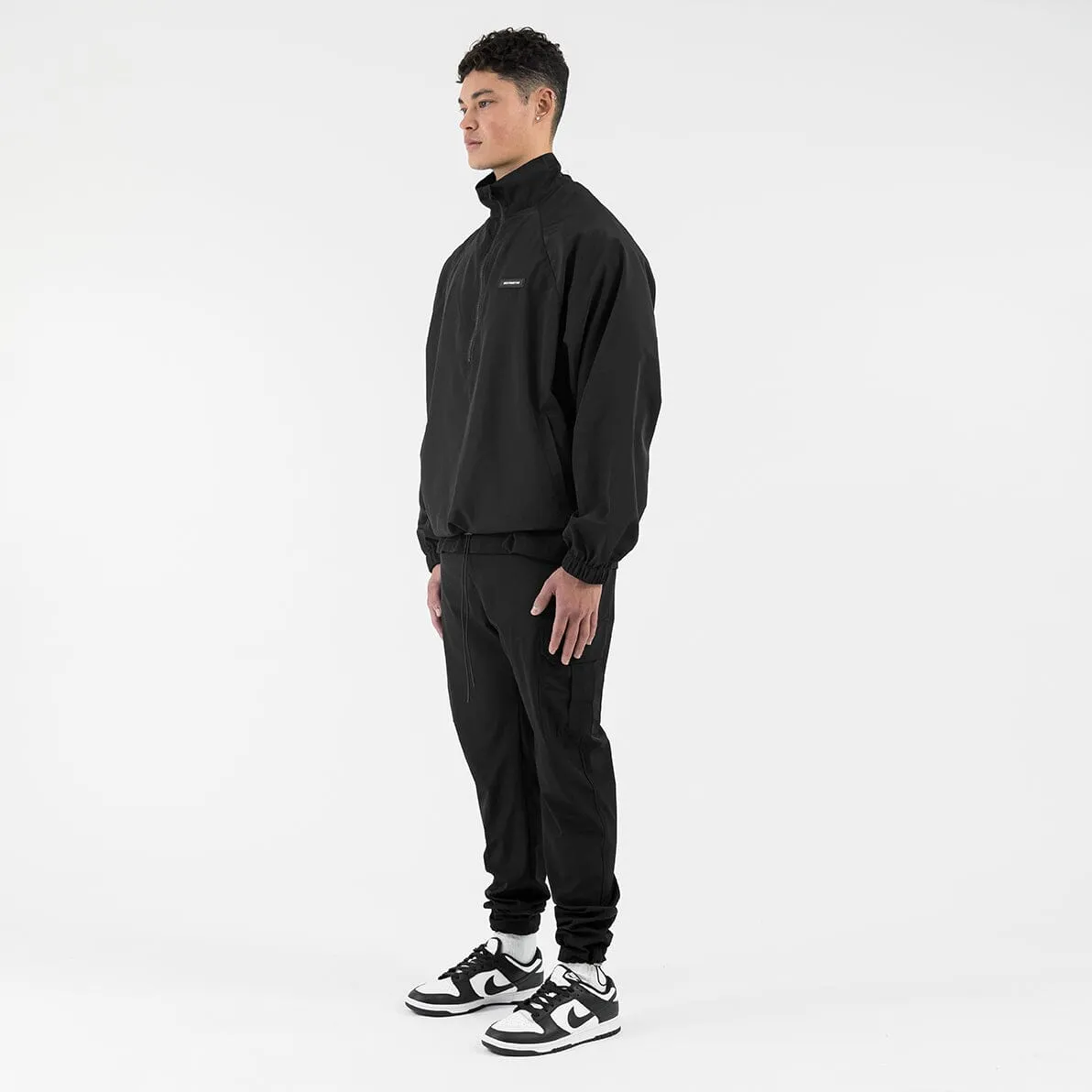 Half Zip Nylon Jacket - Black