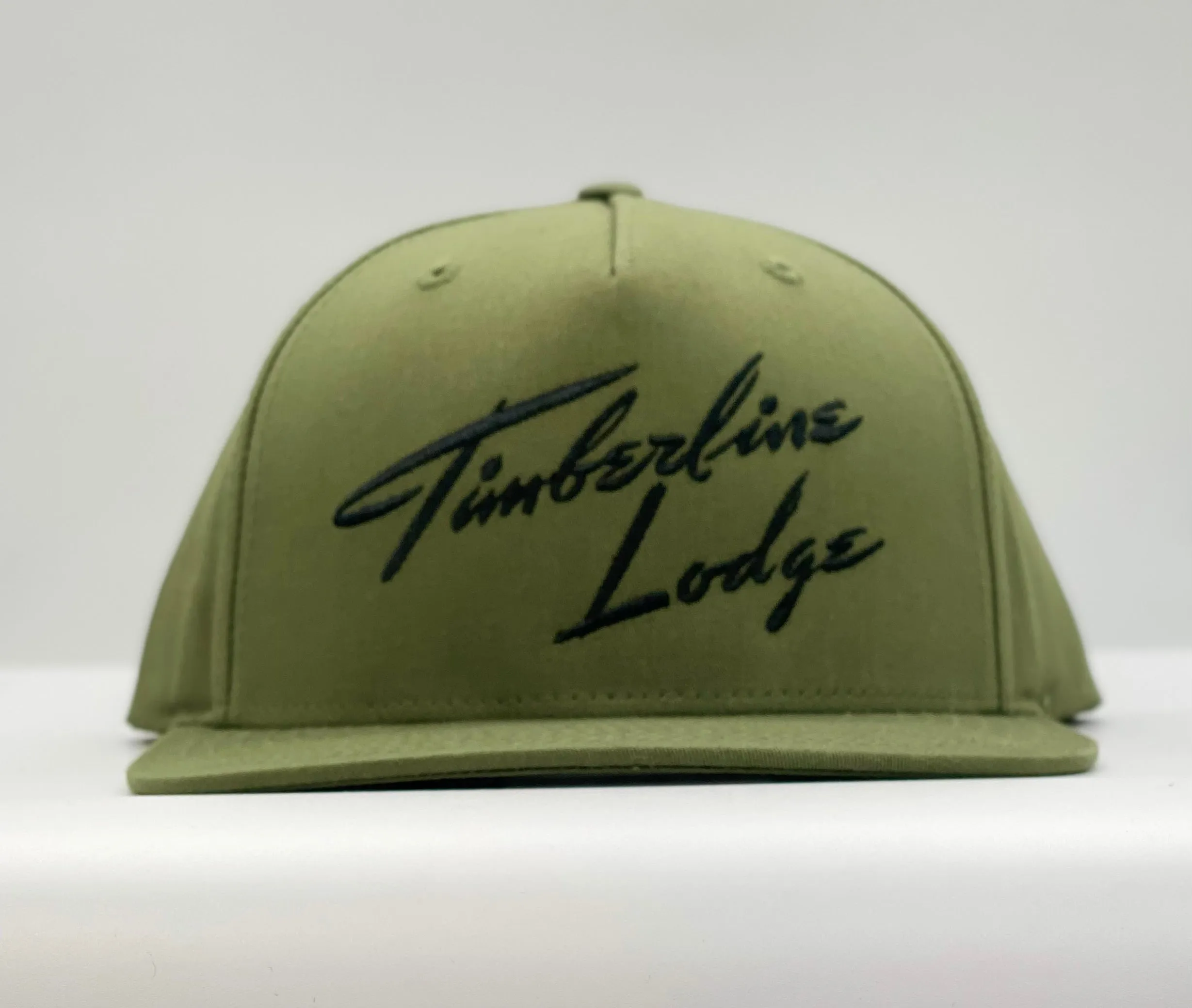 Hat - Iconic Text Flat Bill - Olive Green