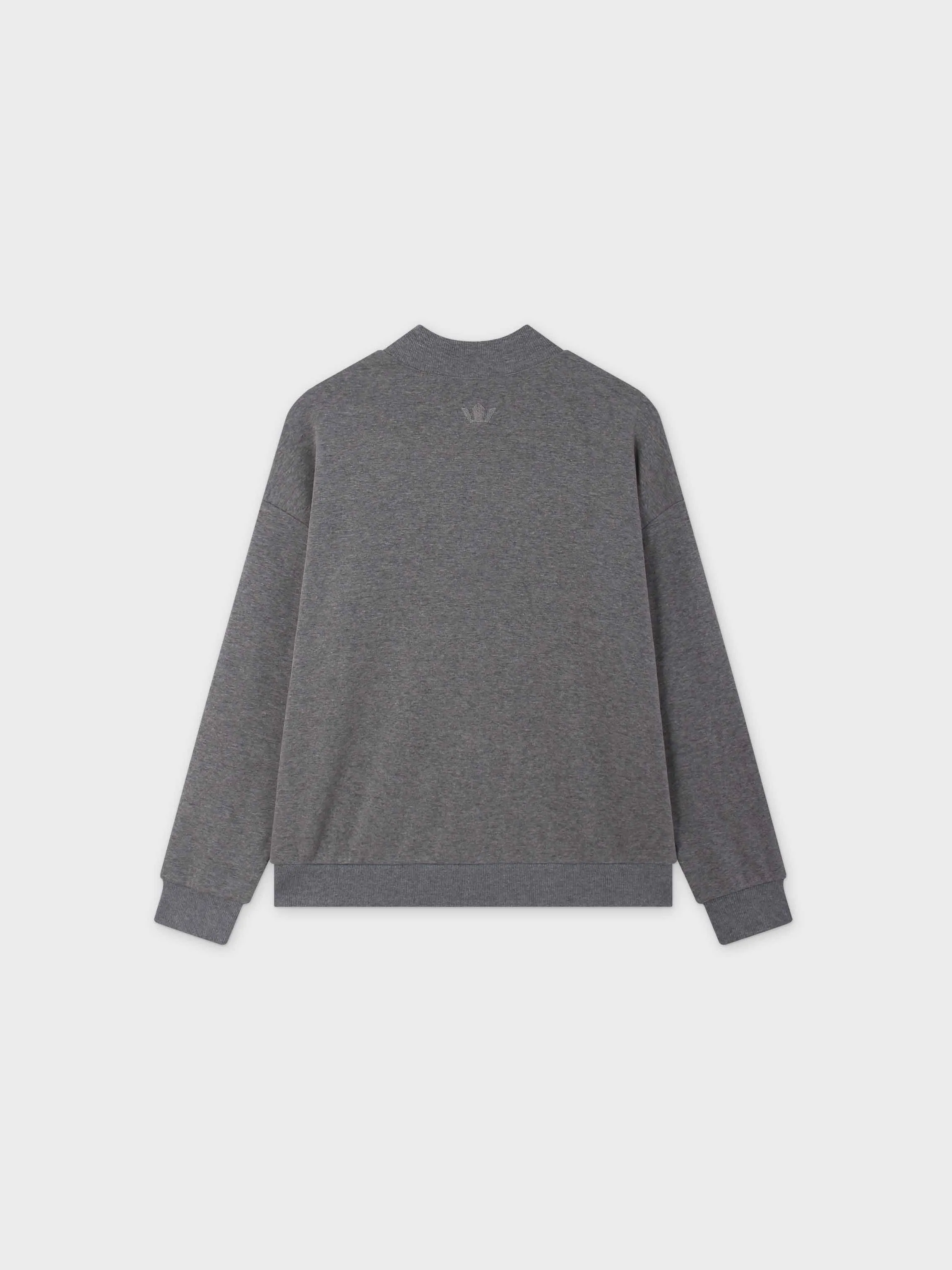 High Neck Sweatshirt-Heathered Grey