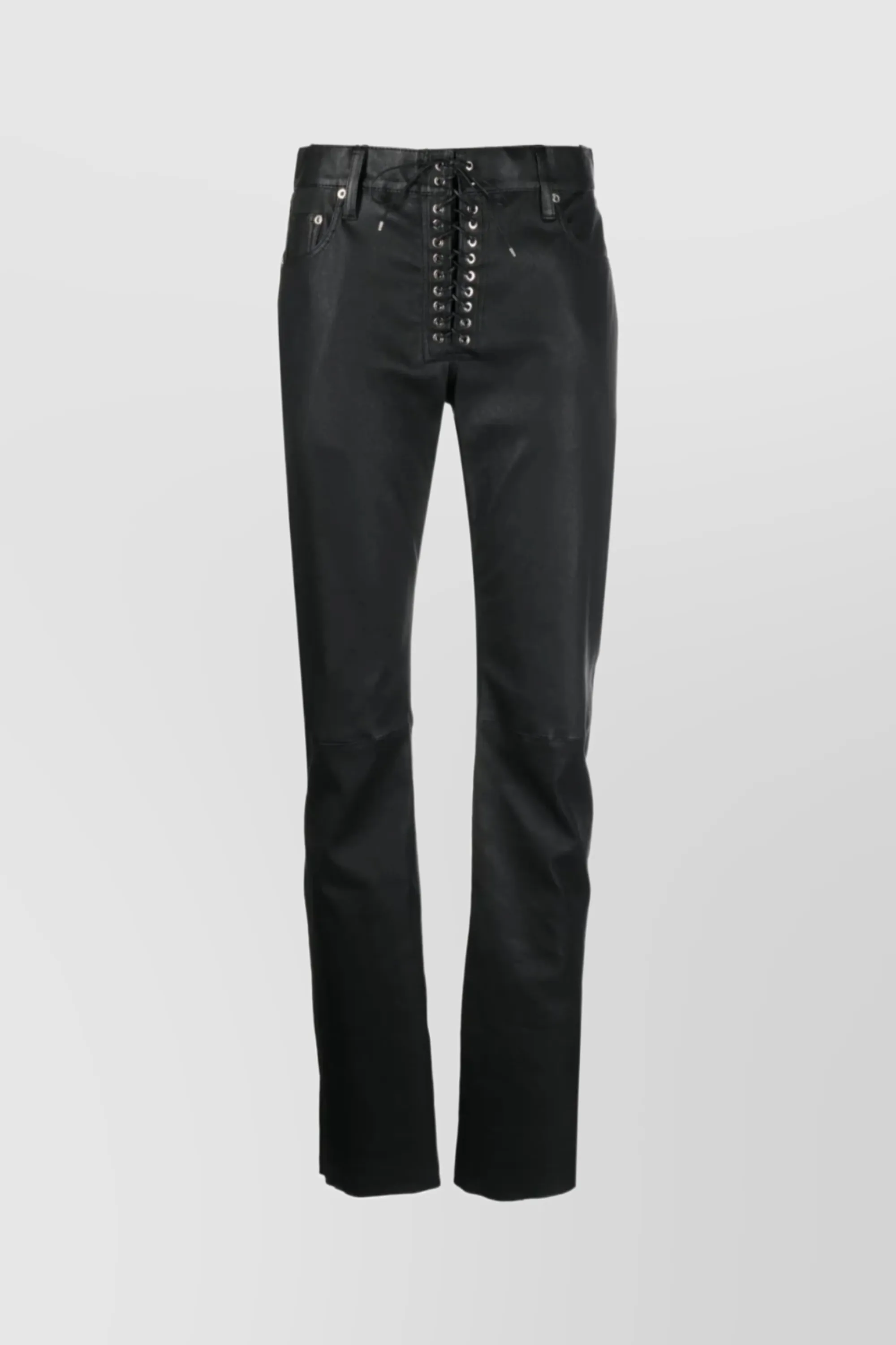 Iconic leather slim pants