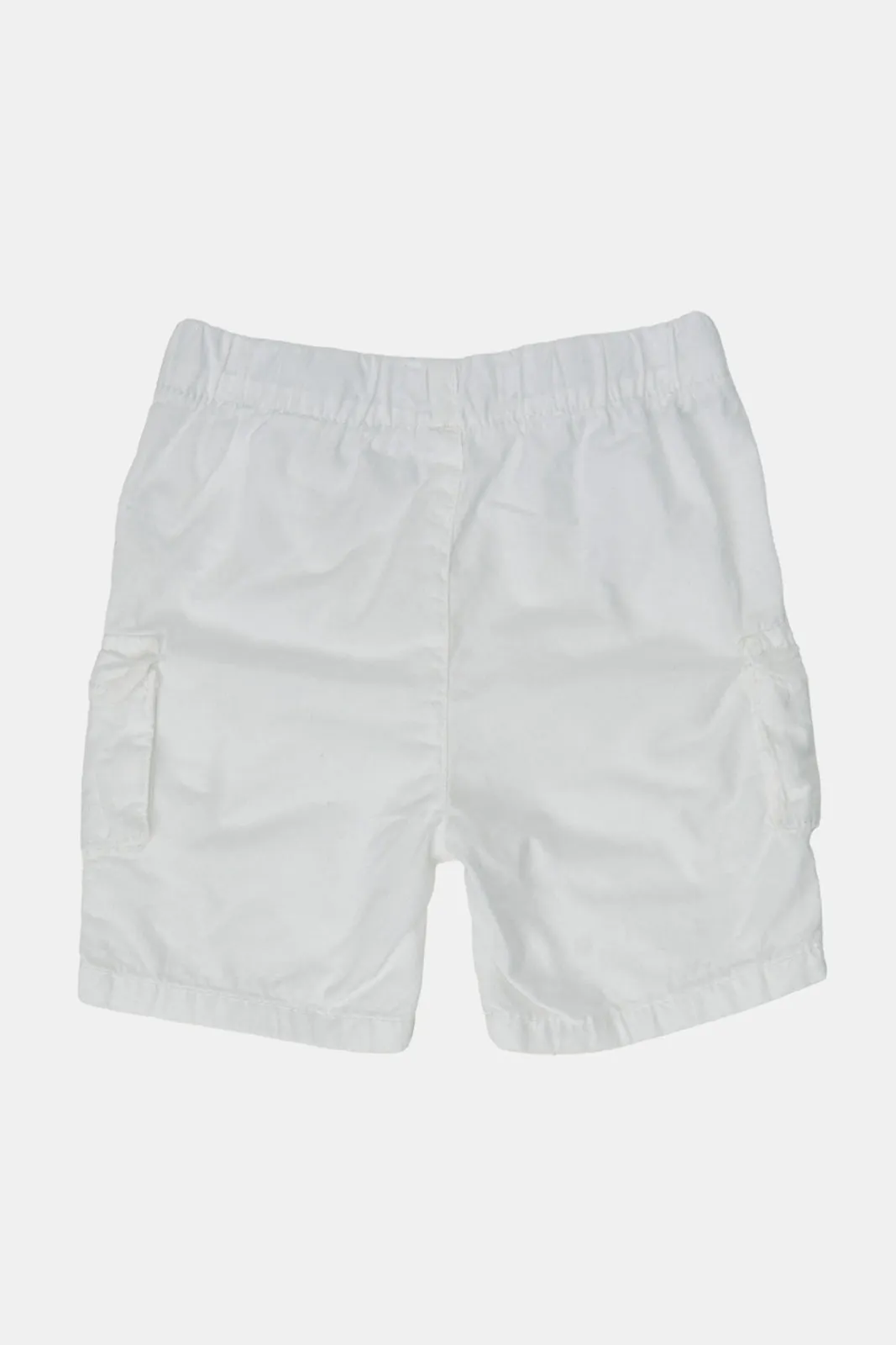 Infant Boys White Pull On Cargo Shorts