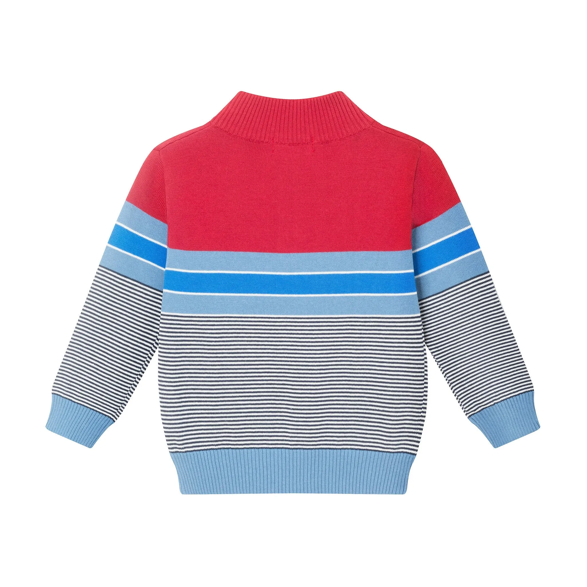 Infant Red/Blue Striped Sweater & Jogger Set