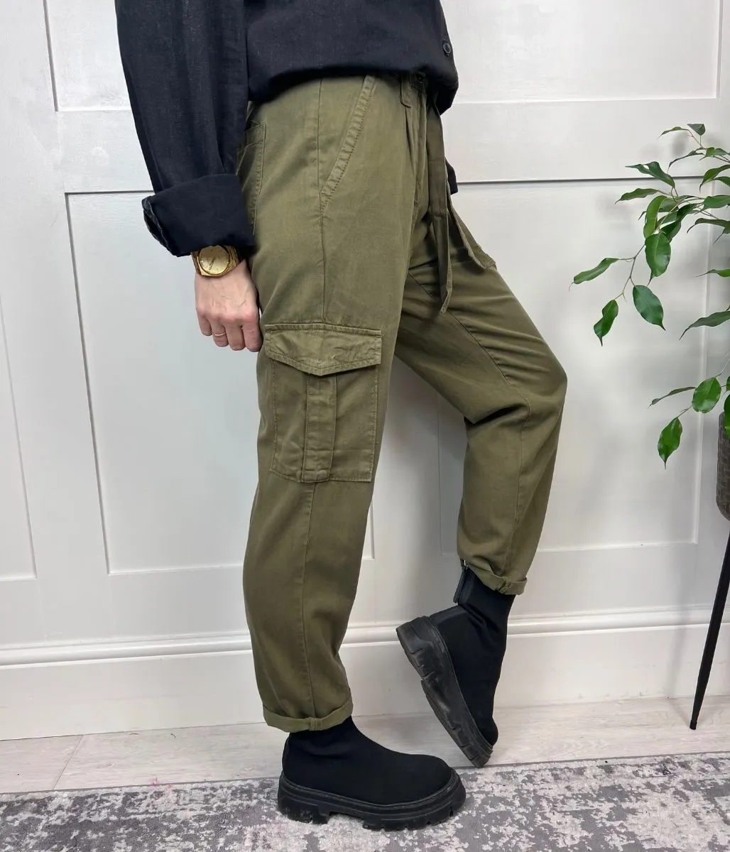 Khaki Cargo Trousers