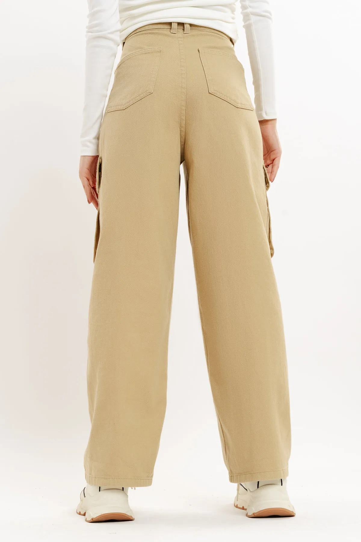 Khaki Straight Fit Cargo Pant