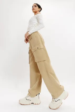 Khaki Straight Fit Cargo Pant