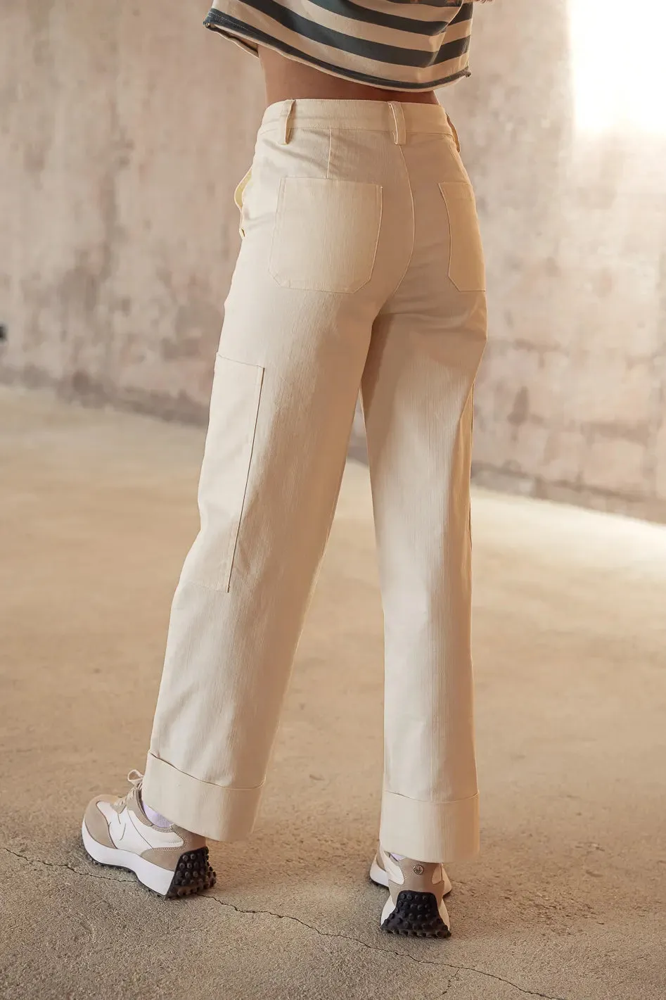 Kienna Cargo Pants in Cream - FINAL SALE