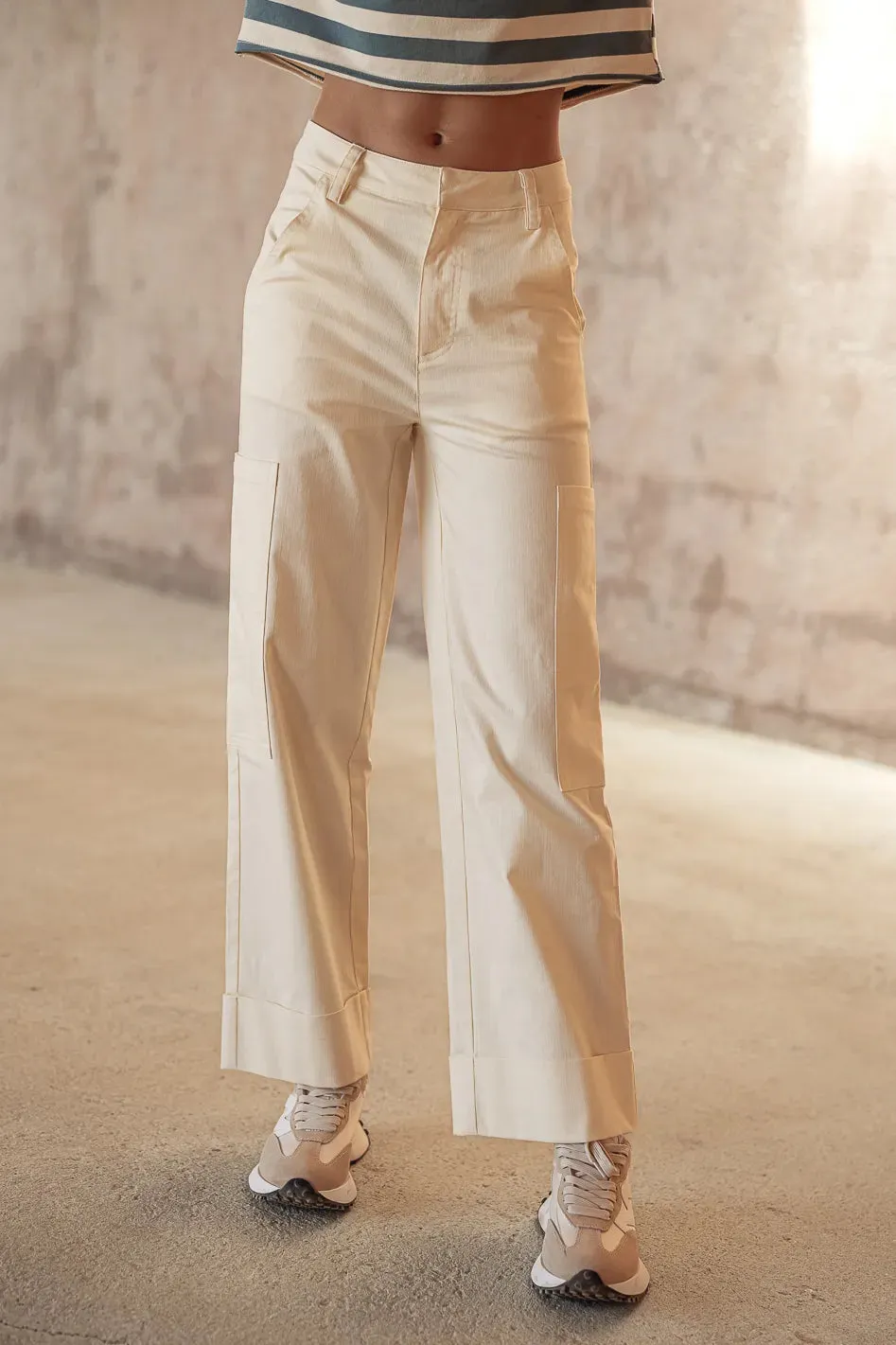 Kienna Cargo Pants in Cream - FINAL SALE