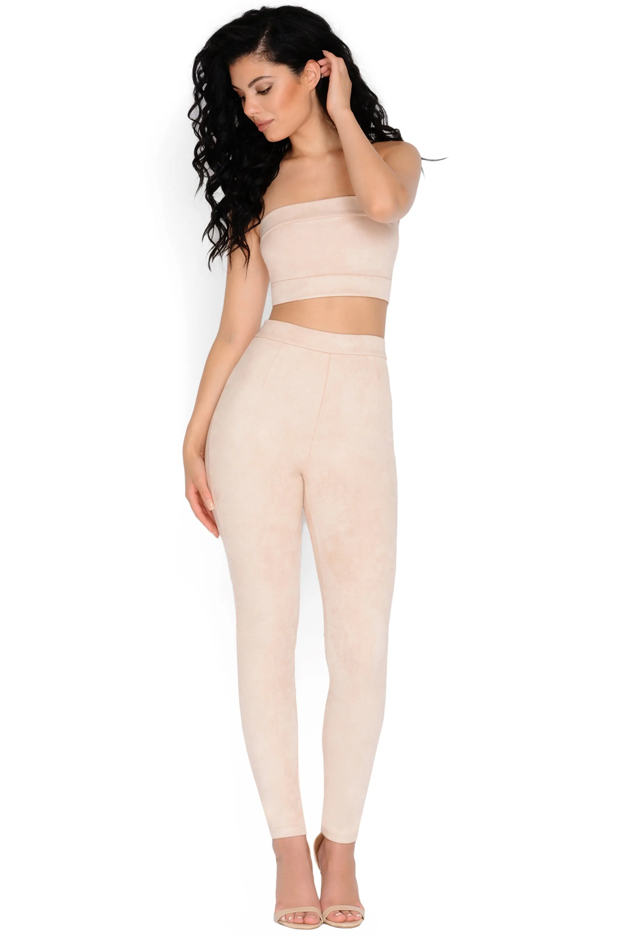 Killin It Softly Suede Trousers in Nude