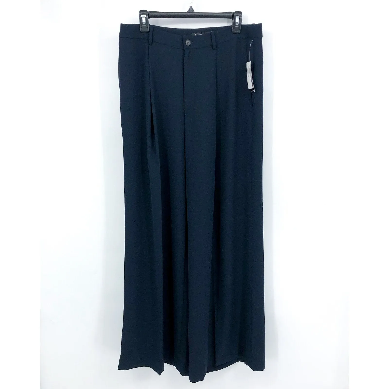 LAUREN RALPH LAUREN Womens Wide Leg Trousers Size 12 Lauren Navy