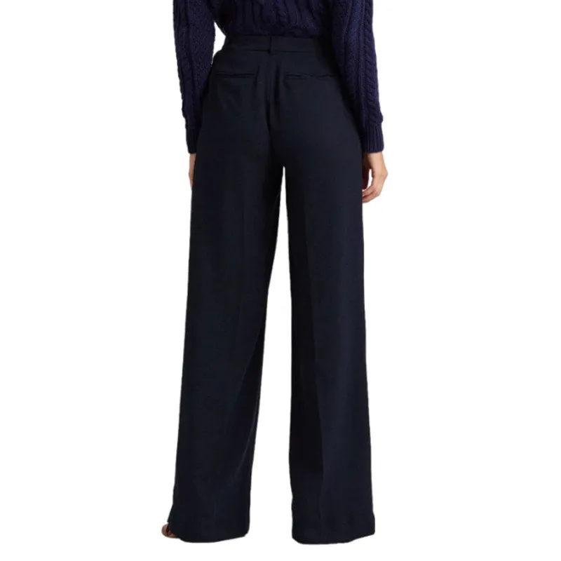 LAUREN RALPH LAUREN Womens Wide Leg Trousers Size 12 Lauren Navy