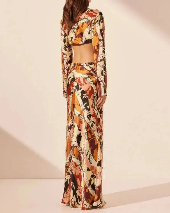 Lily Floral Print Cut-out Maxi Dress