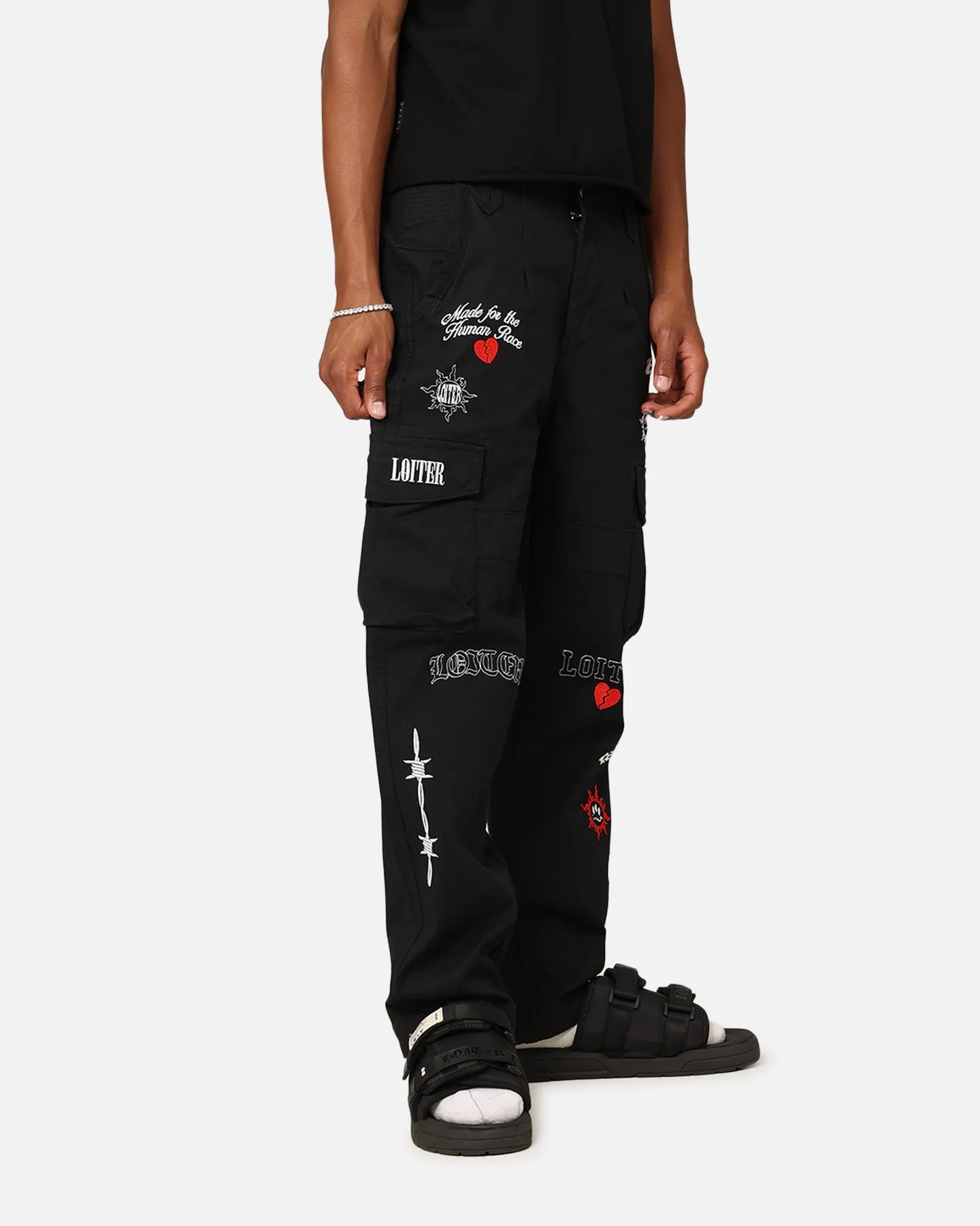 Loiter Sketch Cargo Pants Black