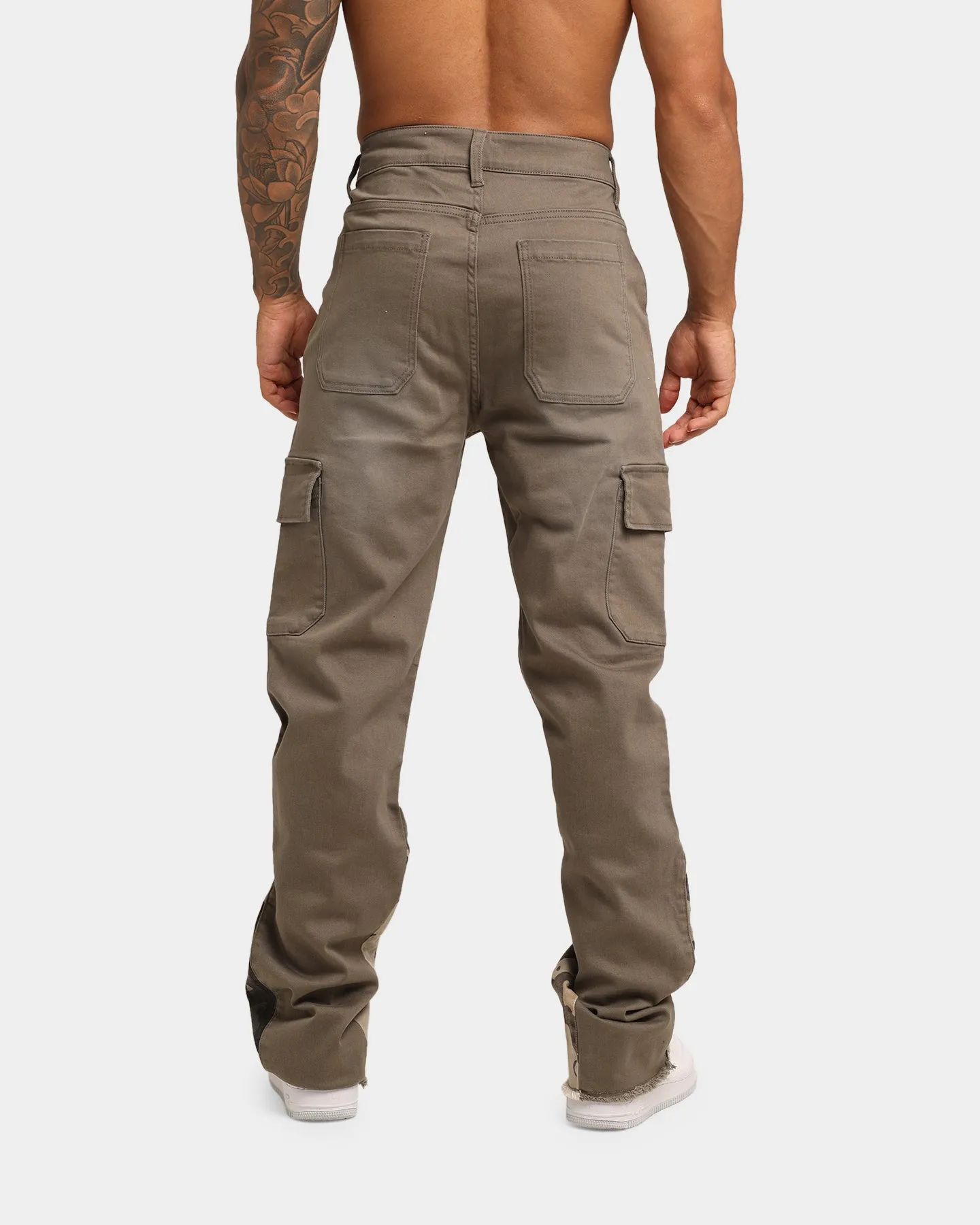 Loiter Tracker Flare Cargo Pants Khaki Camo