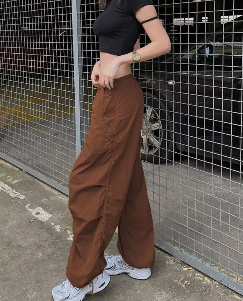 Loose Fit Drawstring Cargo Pants