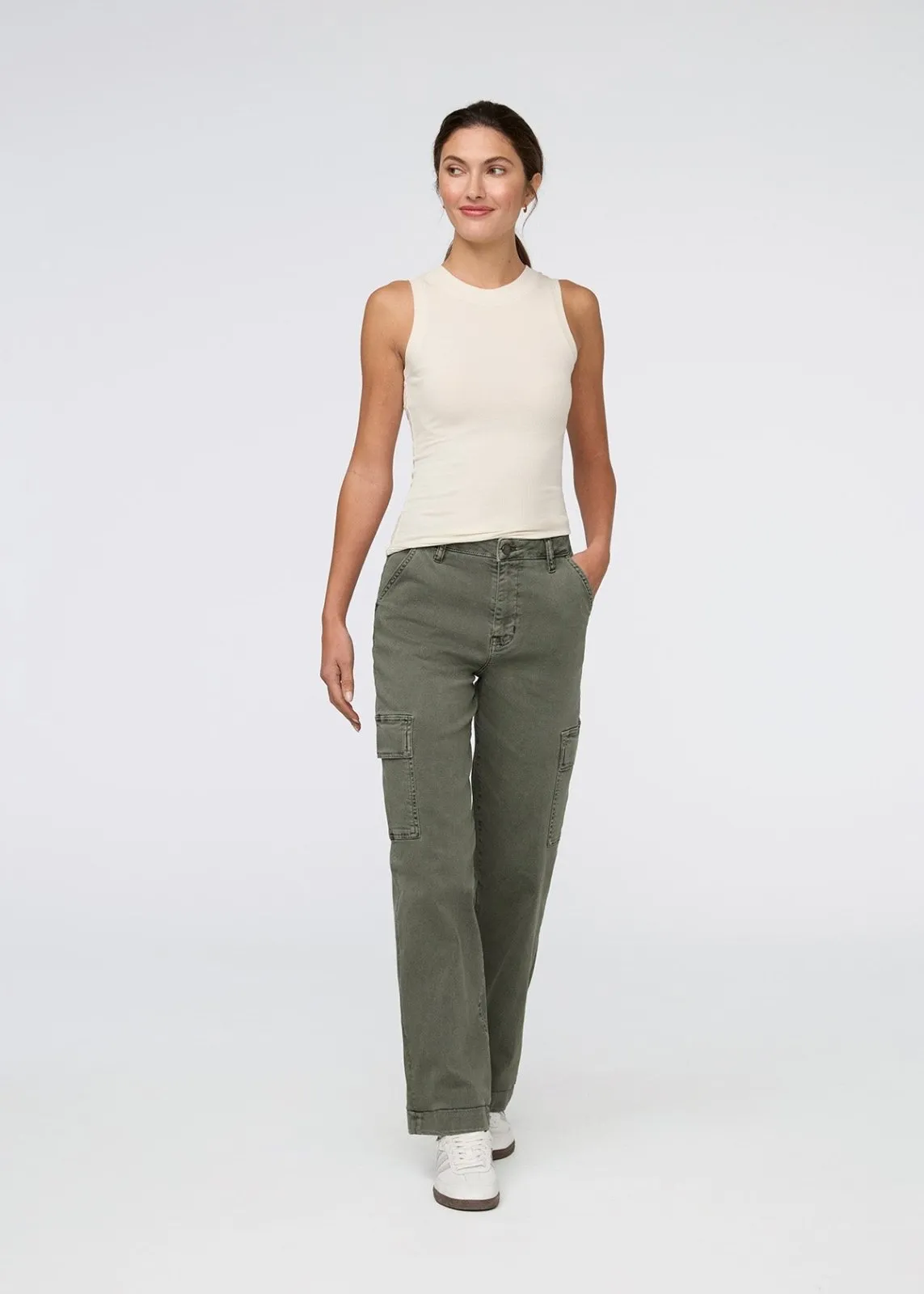 LuxTwill High Rise Cargo Pant - Thyme