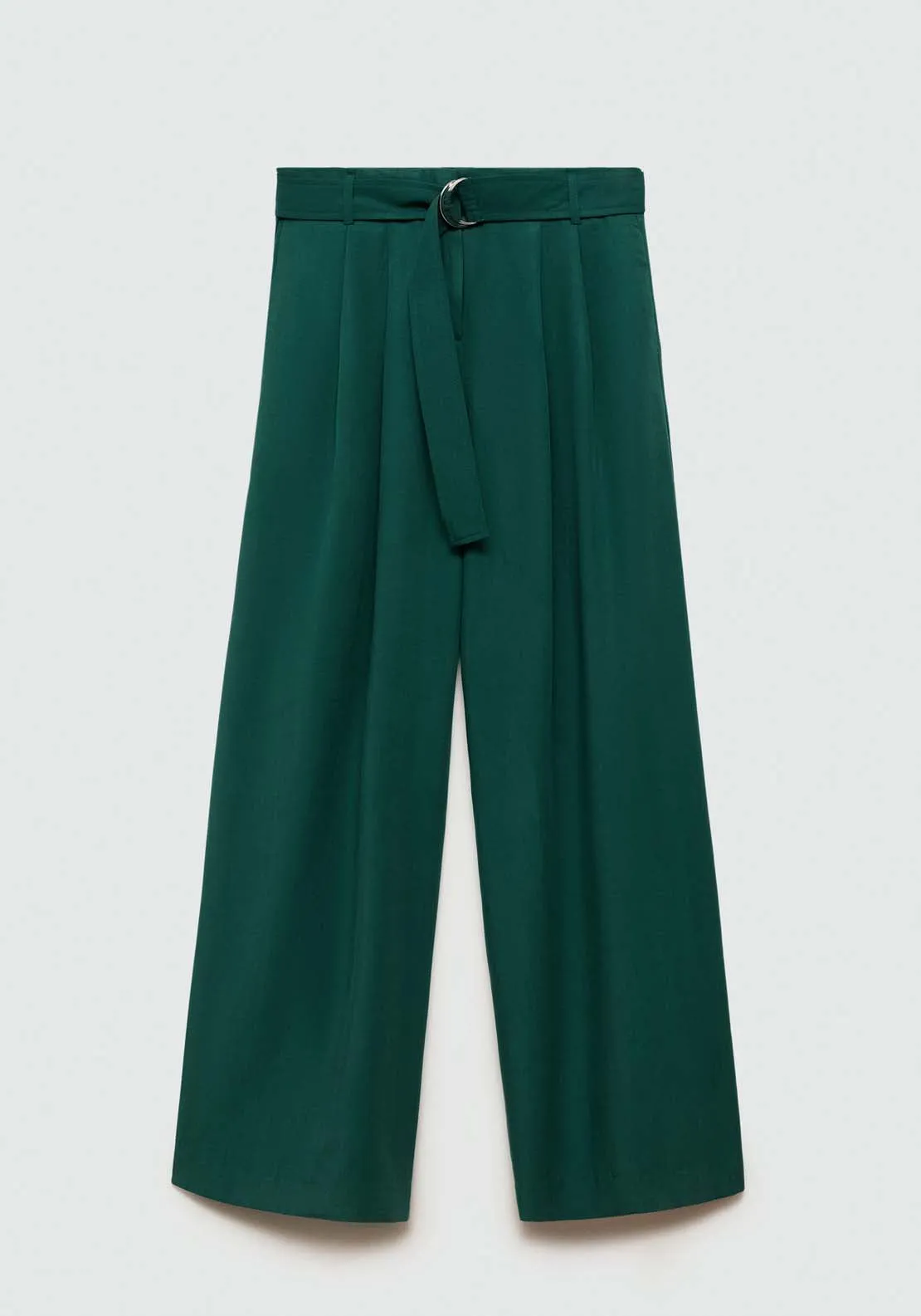 Lyocell trousers with belt - Green