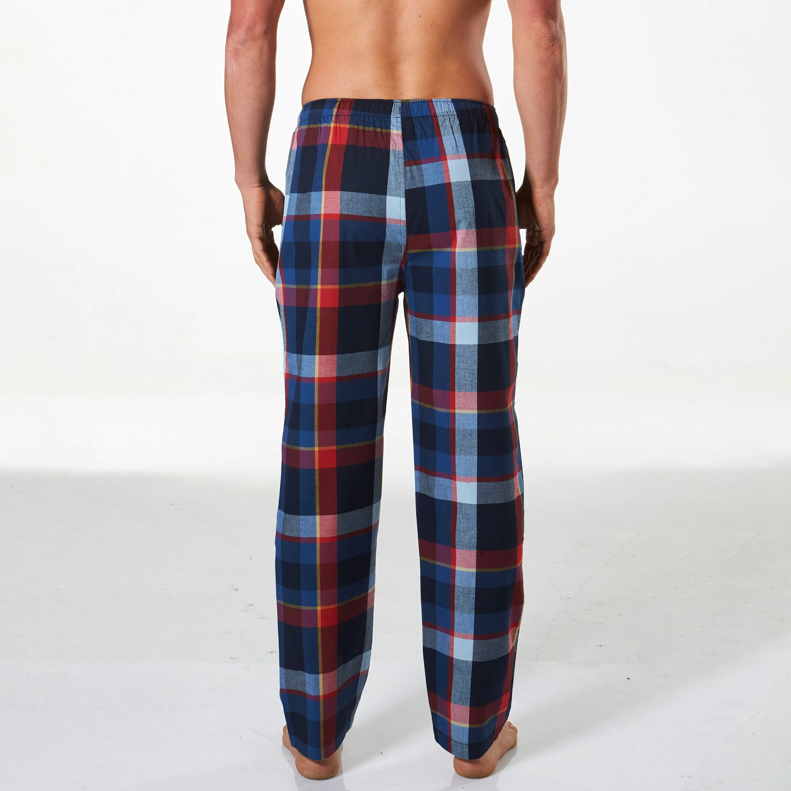 Men's British Check Cotton Pyjama Pant - Navy