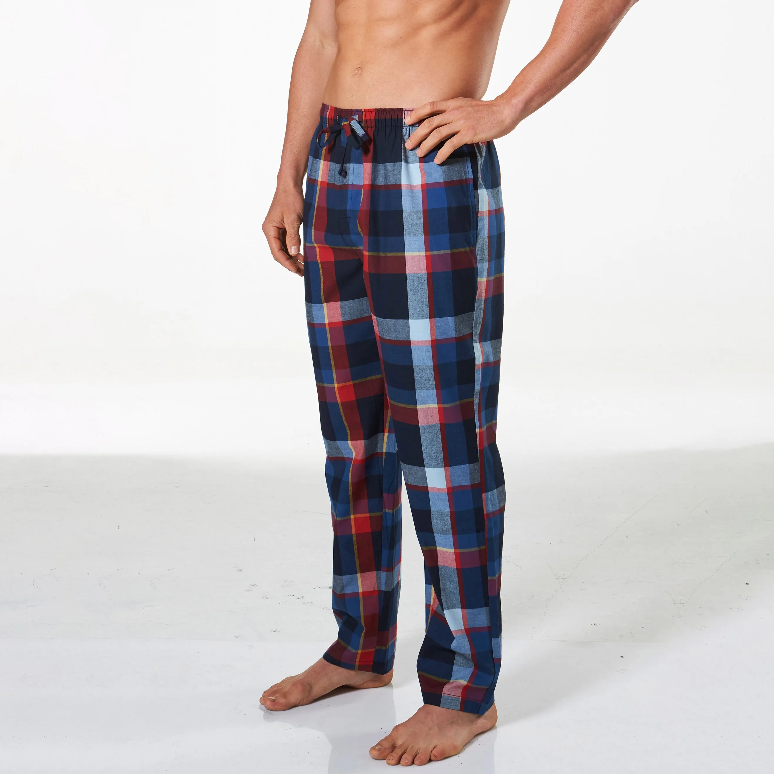 Men's British Check Cotton Pyjama Pant - Navy