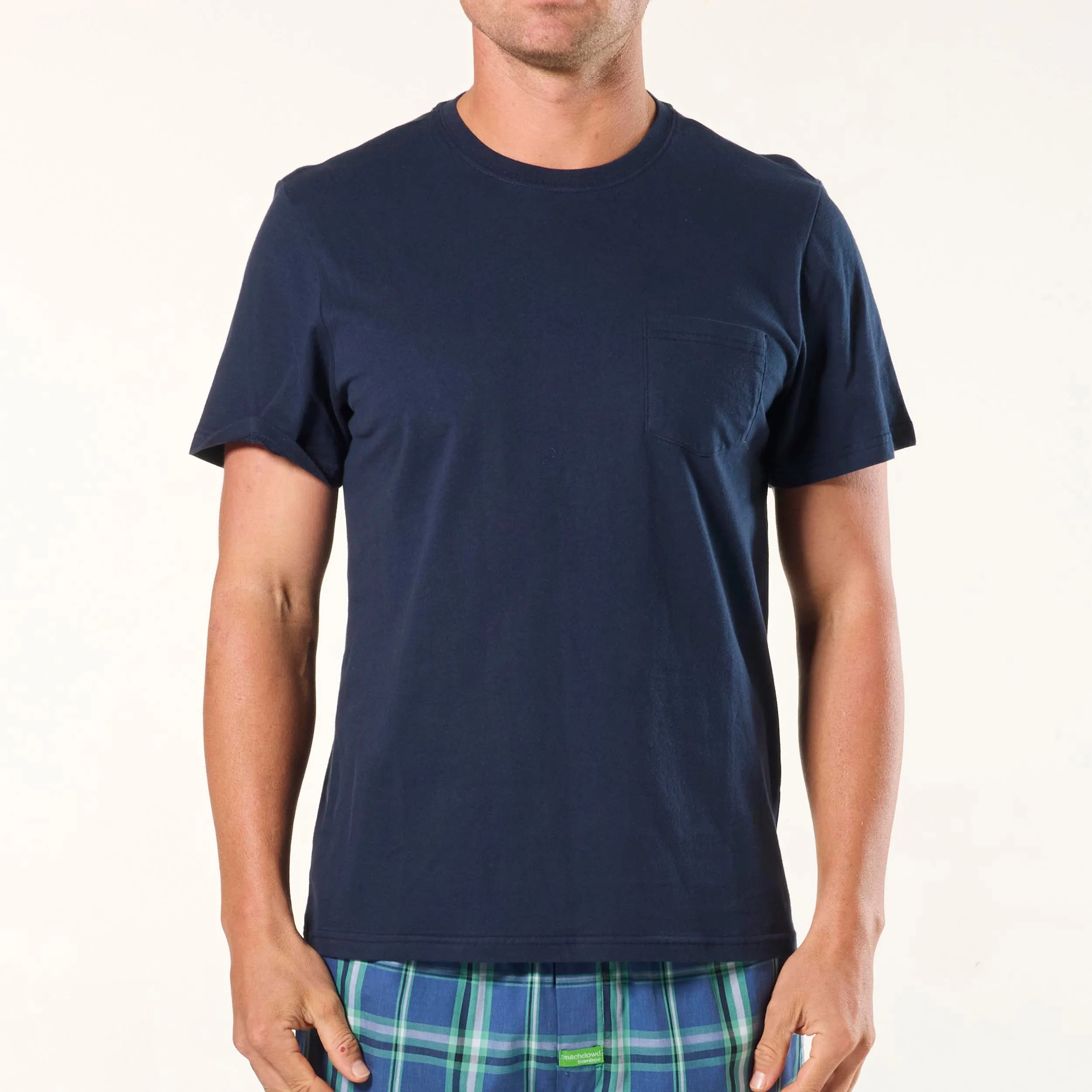 Men's Pocket Cotton Sleep Tee - Navy