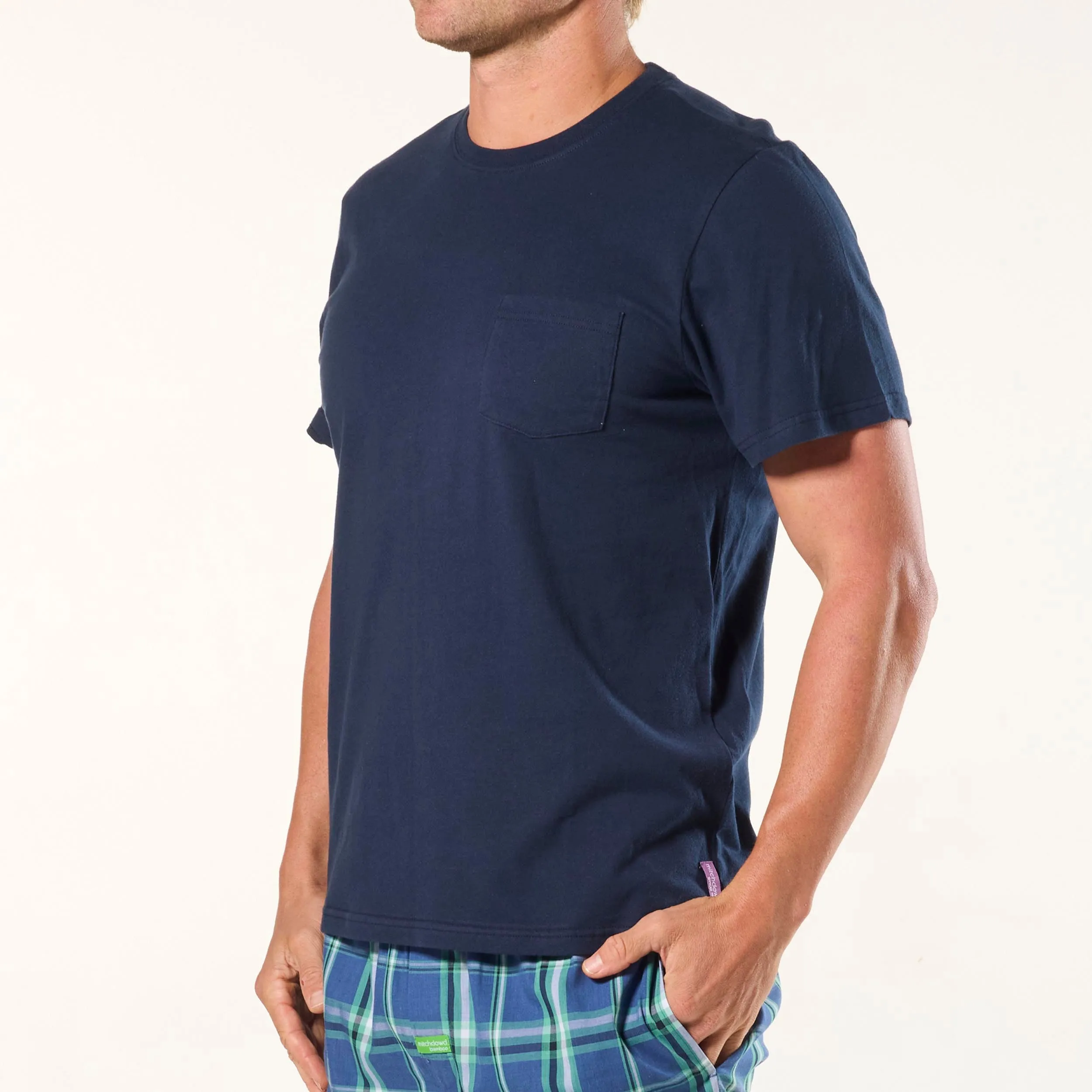 Men's Pocket Cotton Sleep Tee - Navy