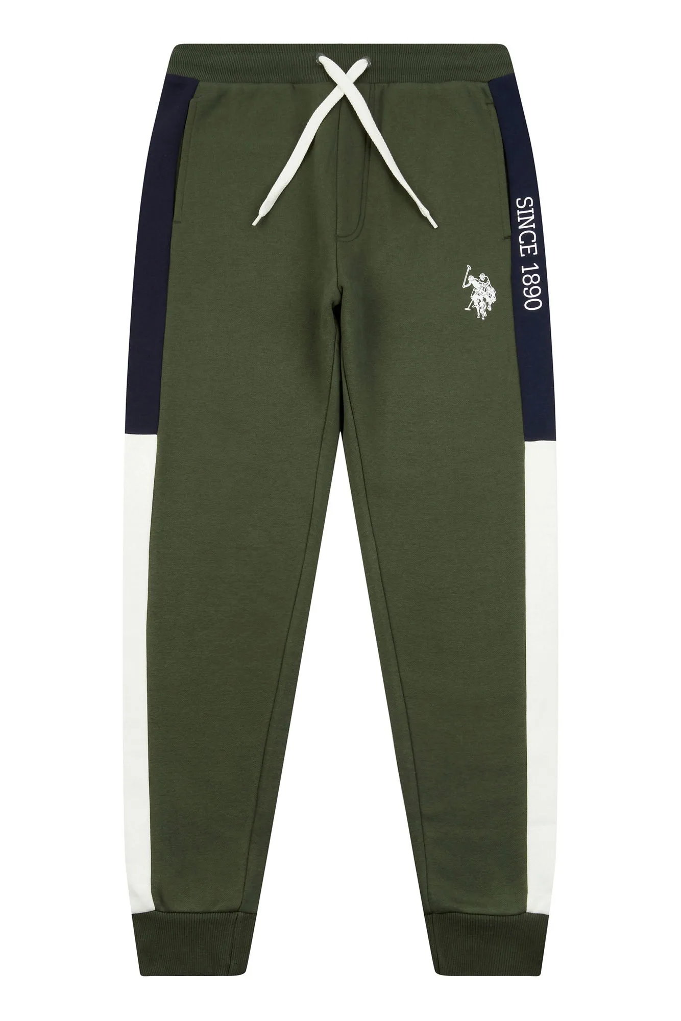 Mens Sports Panelled Joggers in Forest Night