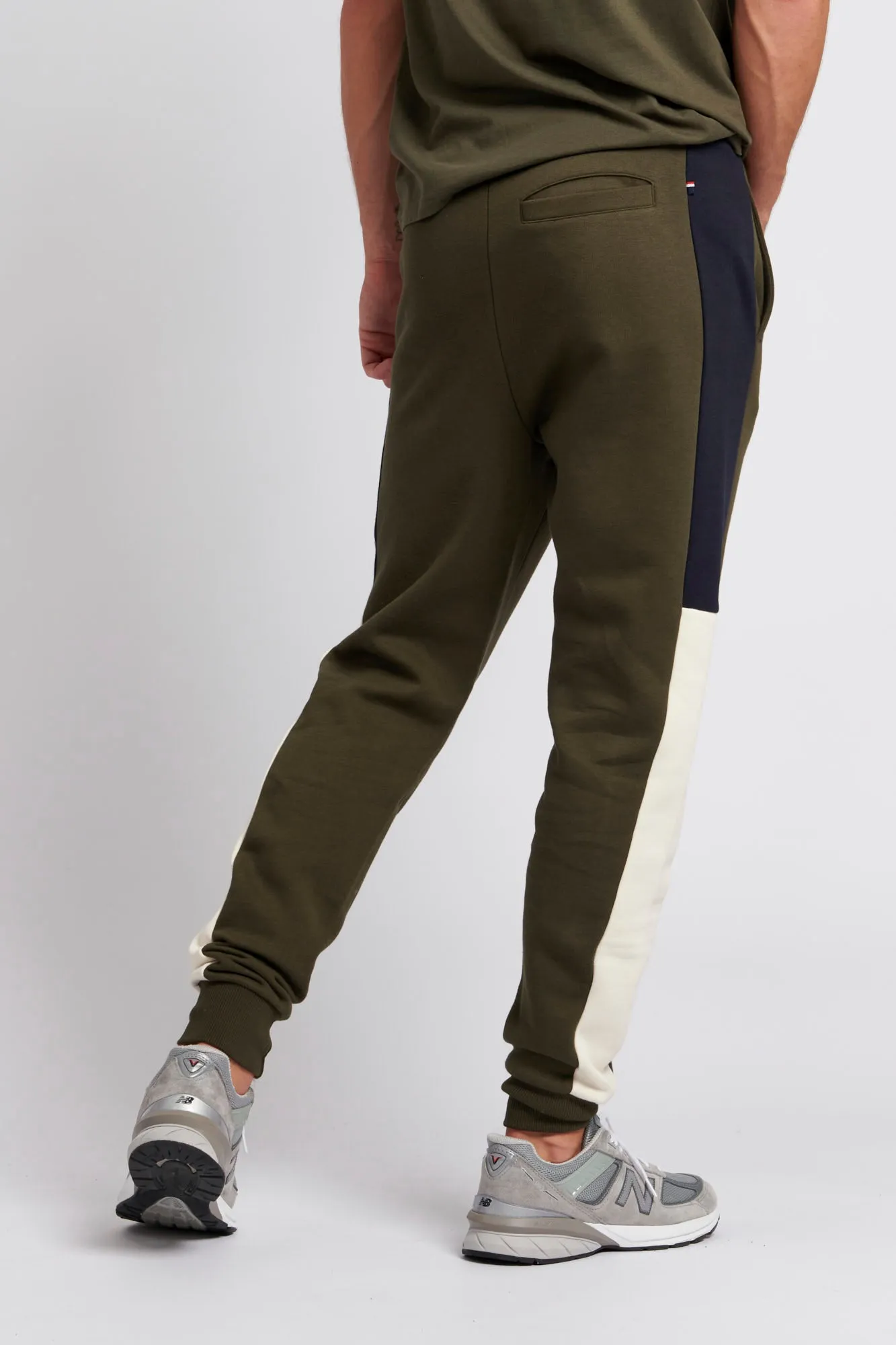 Mens Sports Panelled Joggers in Forest Night