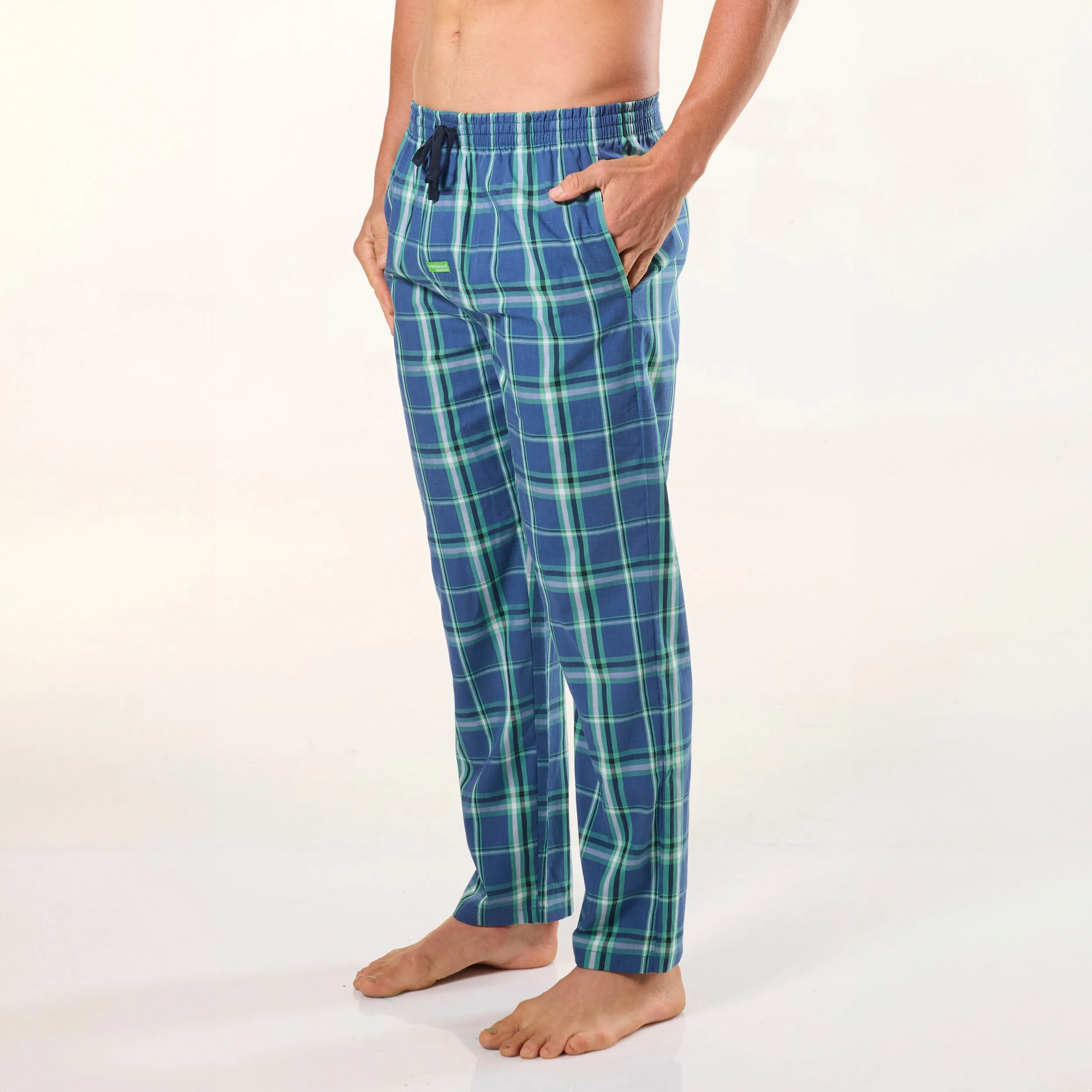 Men's Windsor Check Bamboo Woven Sleep Pant - Blue