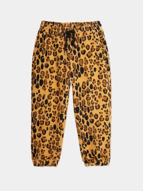 Mini Rodini Girls Leopard Joggers in Brown