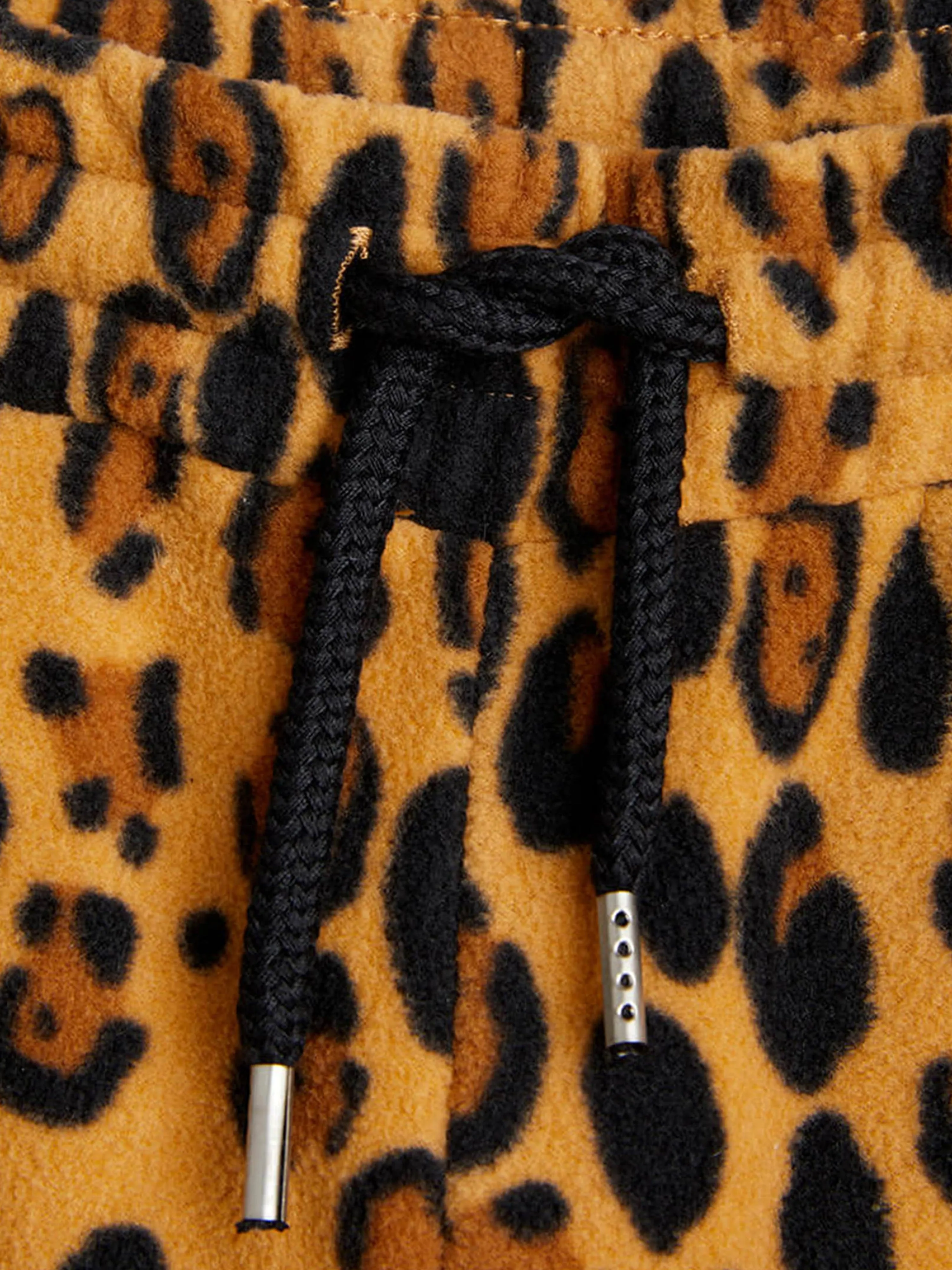 Mini Rodini Girls Leopard Joggers in Brown