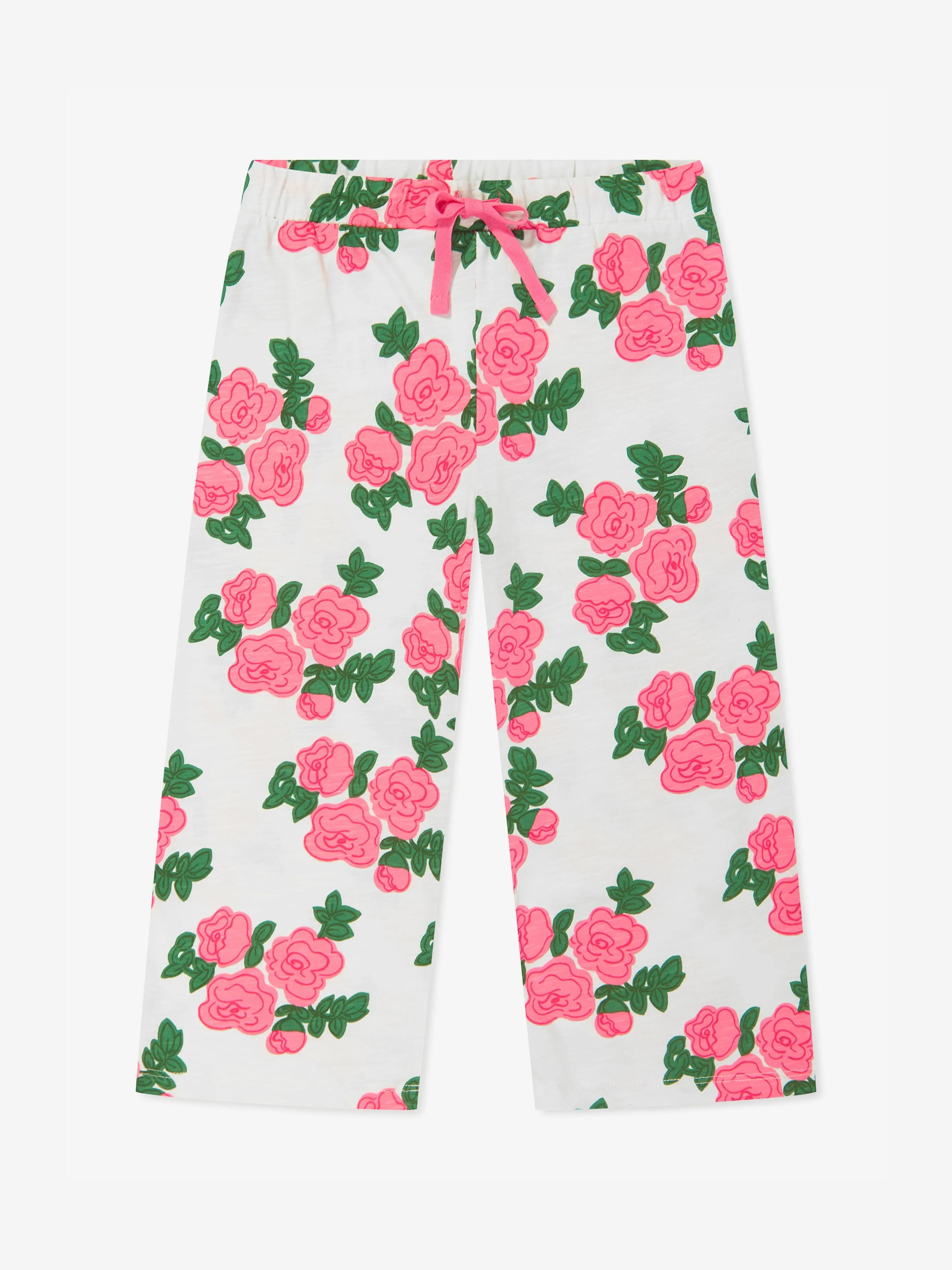 Mini Rodini Girls Rose Print Trousers in Pink