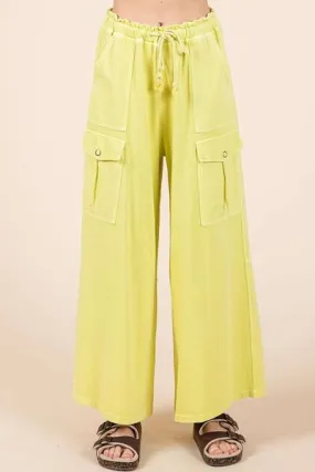 Mittoshop French Terry Cargo Wide Leg Pants