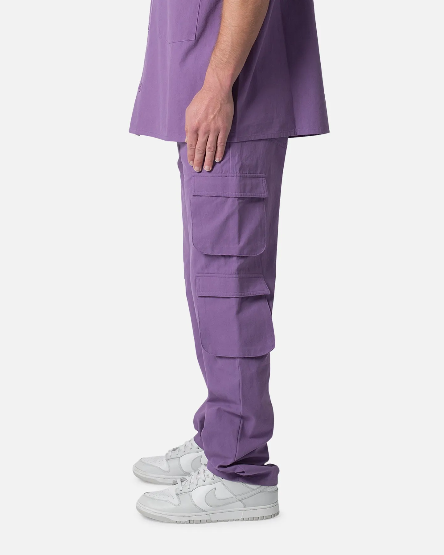 MNML Cotton Cargo Pants Purple