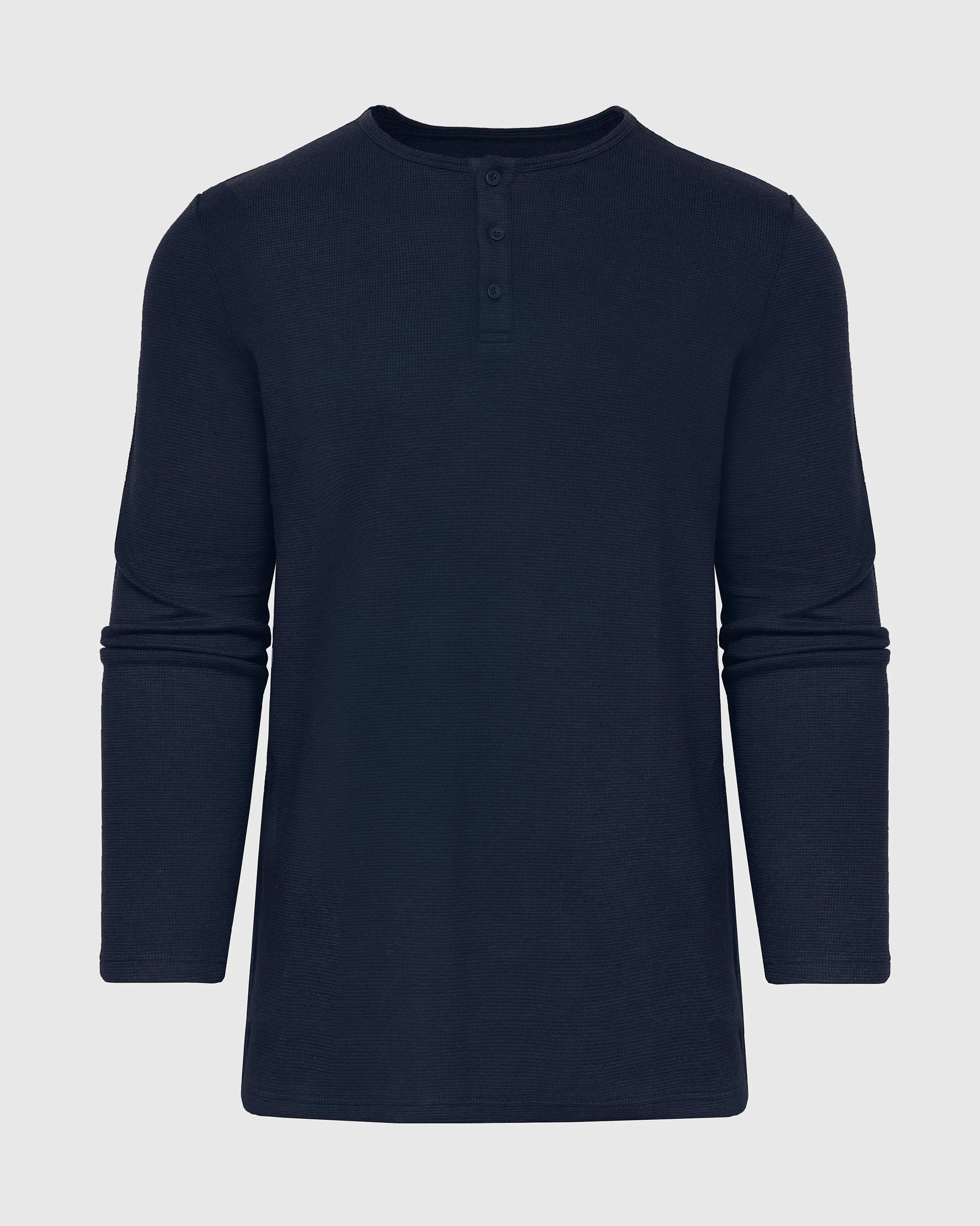 Navy Tall Waffle Long Sleeve Henley