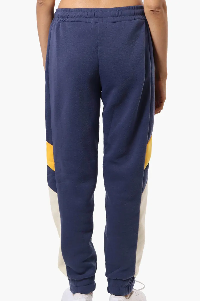 New Look Race Side Print Fleece Joggers - Navy