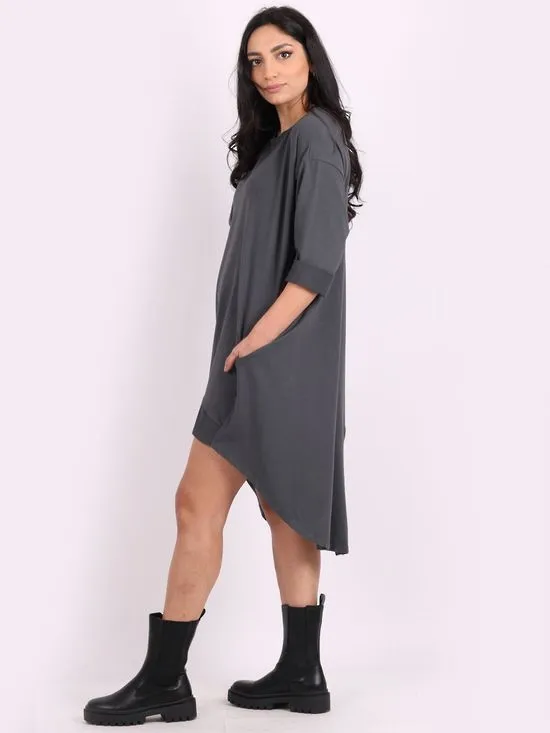 NINA Long Black Sweater CHARCOAL