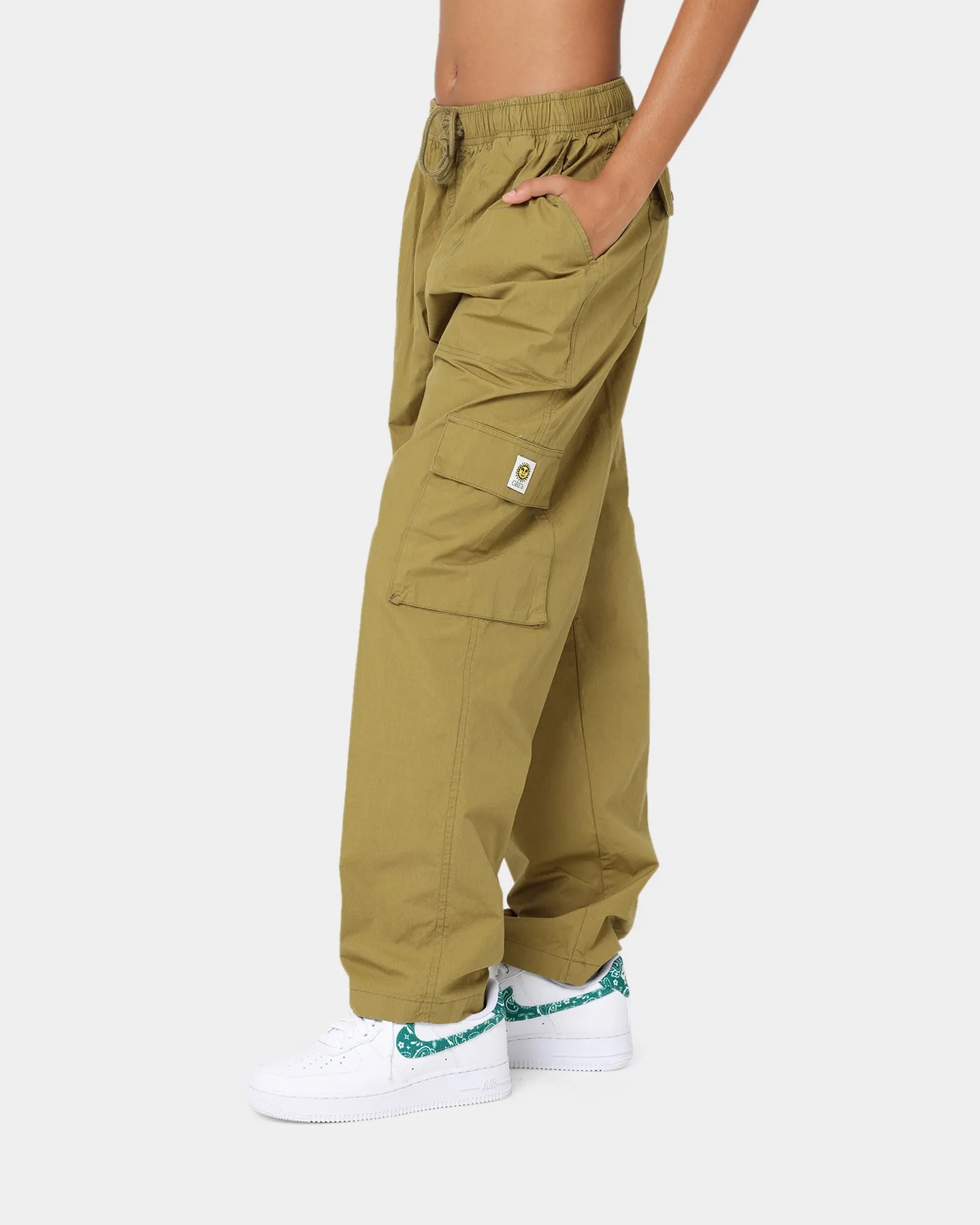 OBEY Women's Sunny Poplin Cargo Pants Olive Oil