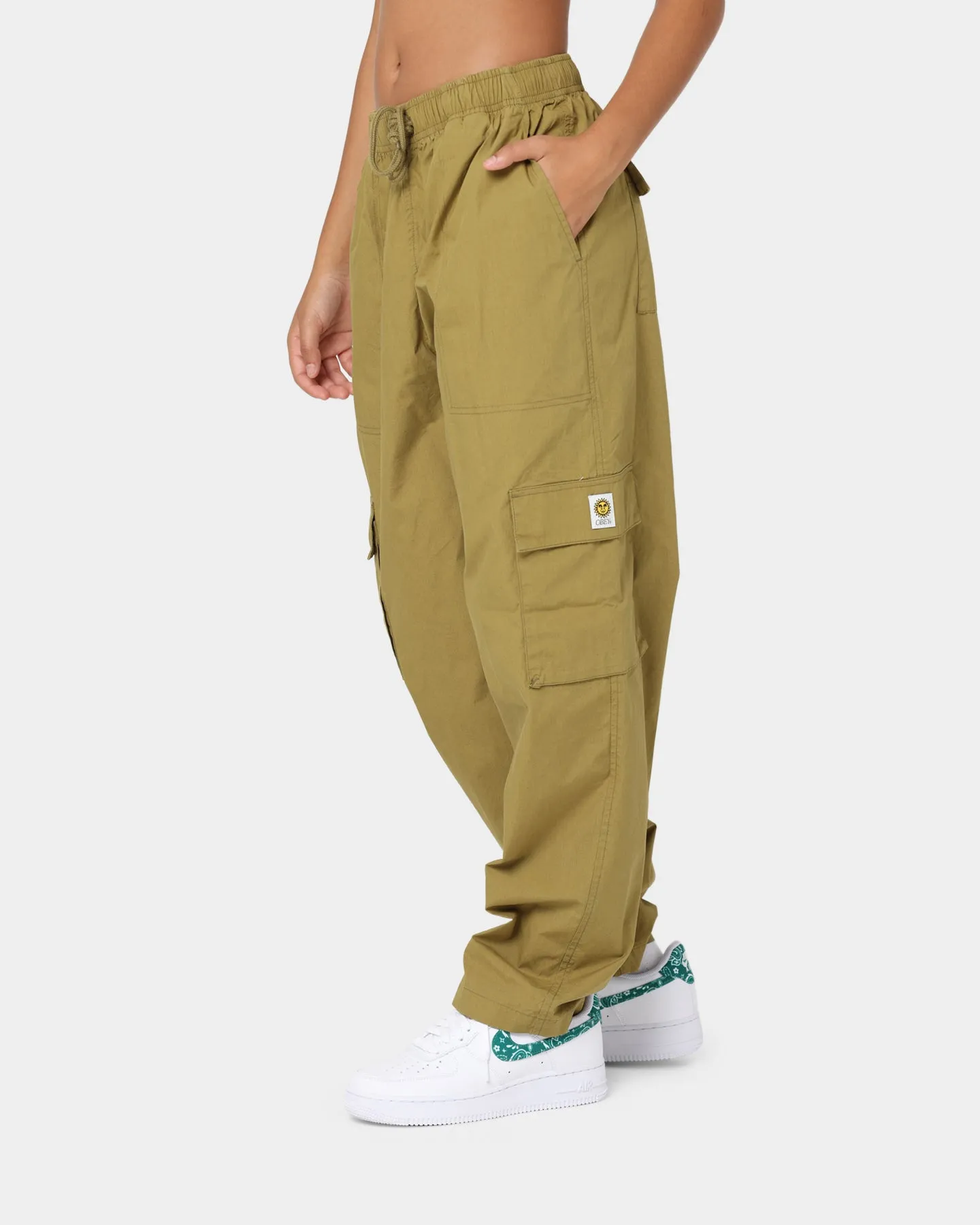 OBEY Women's Sunny Poplin Cargo Pants Olive Oil