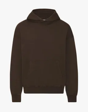 Organic oversized hood in coffee brown