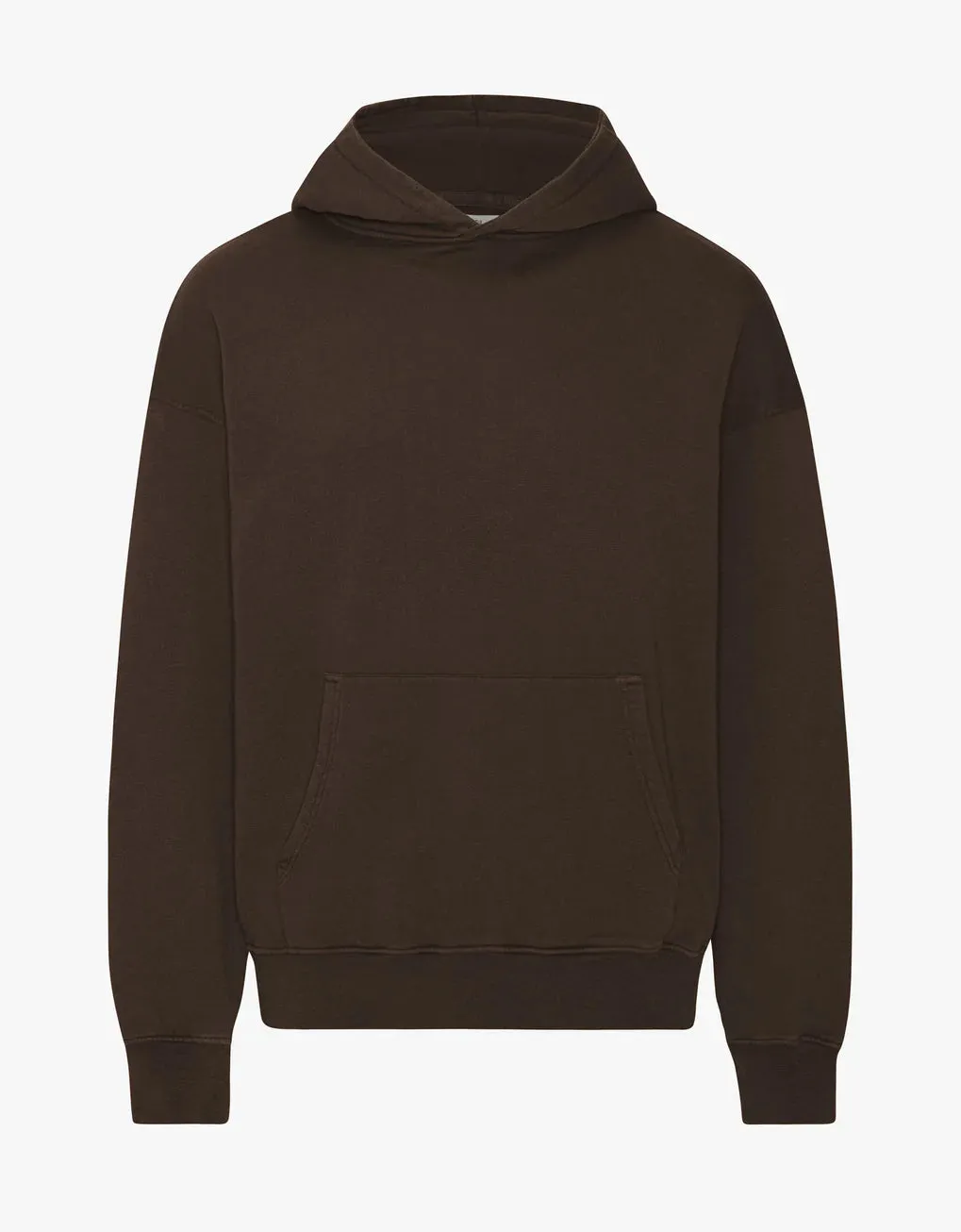 Organic oversized hood in coffee brown