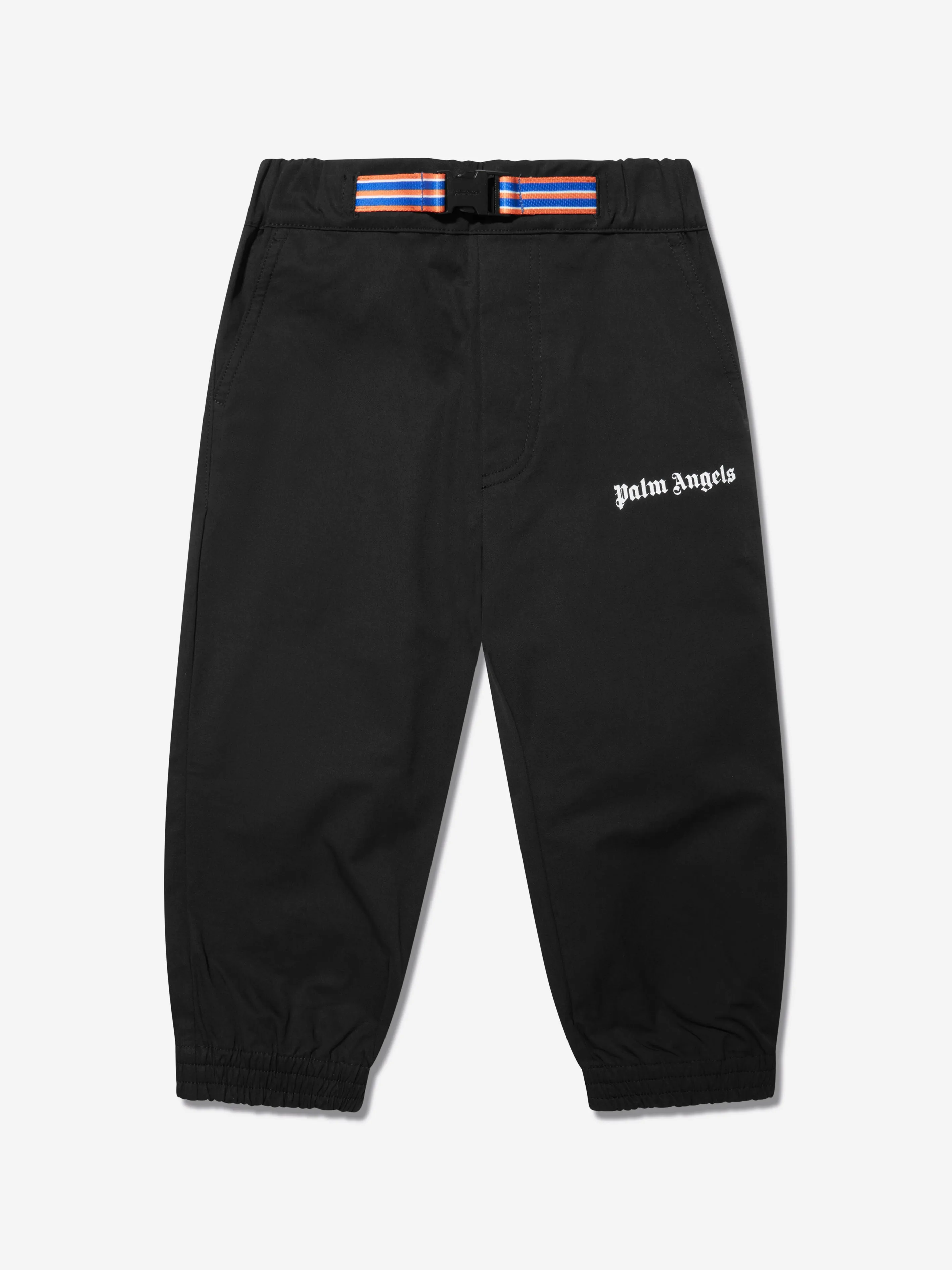 Palm Angels Boys Logo Belt Insert Trousers in Black